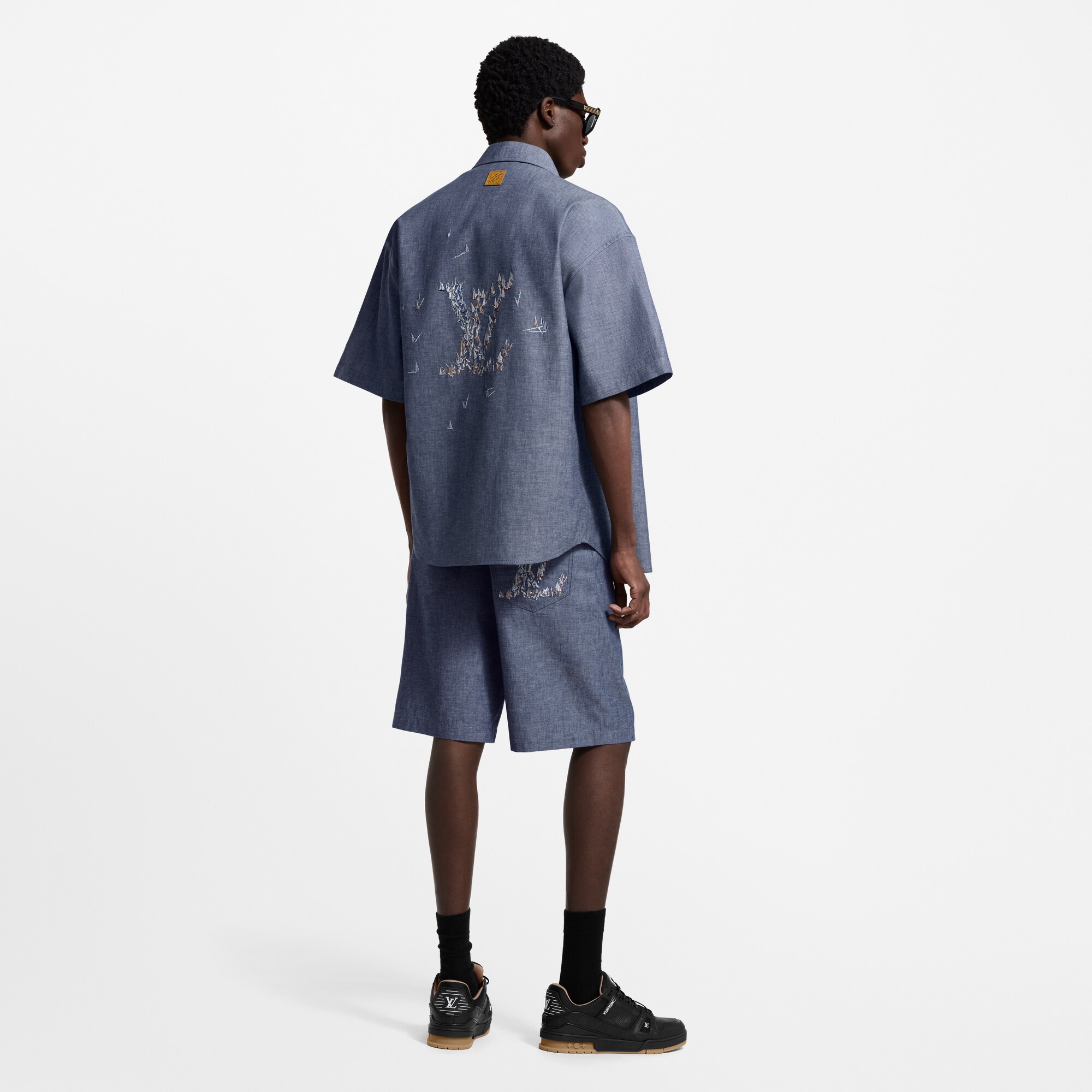 刺繡 Chambray 短褲  in 男士