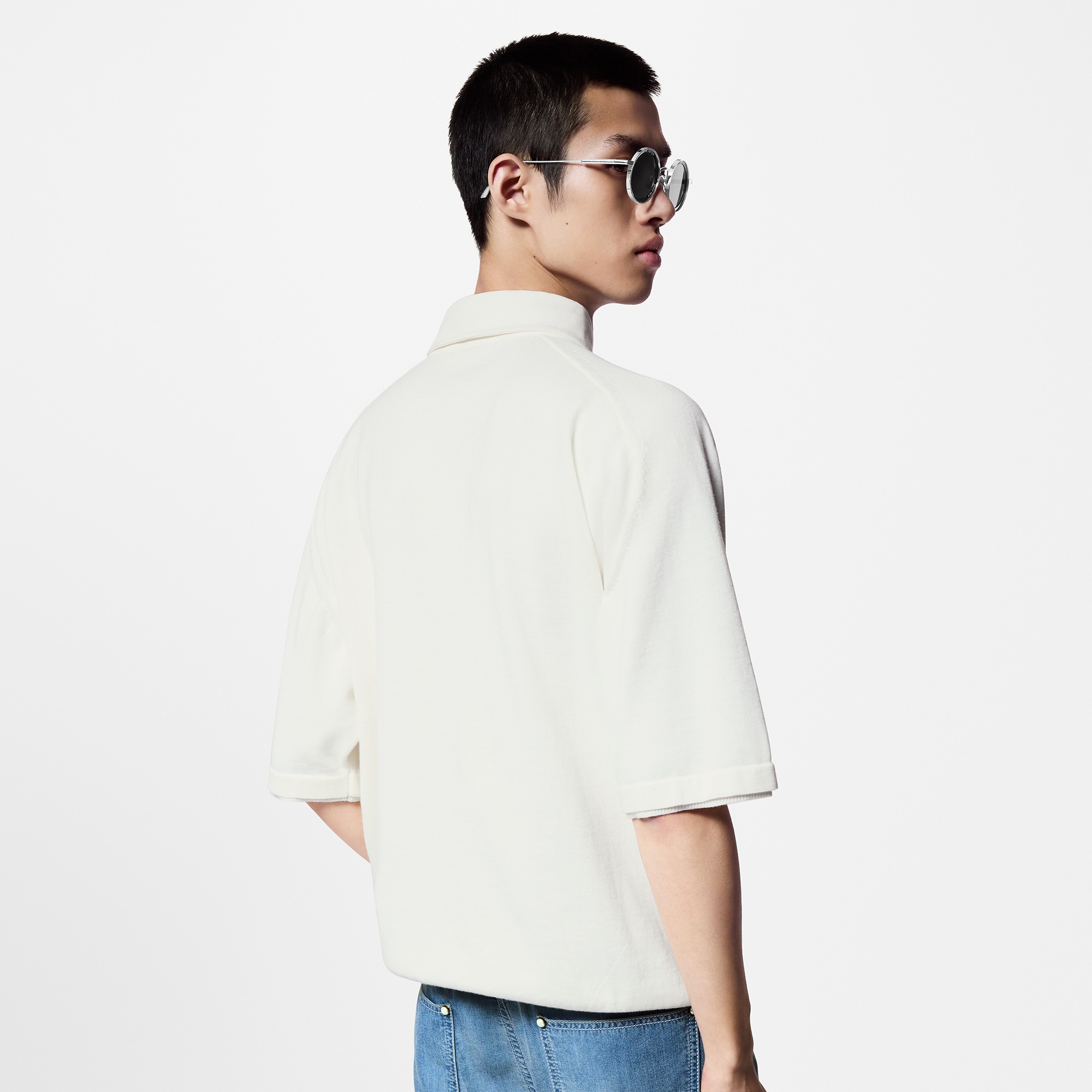刺繡短袖棉質混紡面料 Polo 衫  in 男士