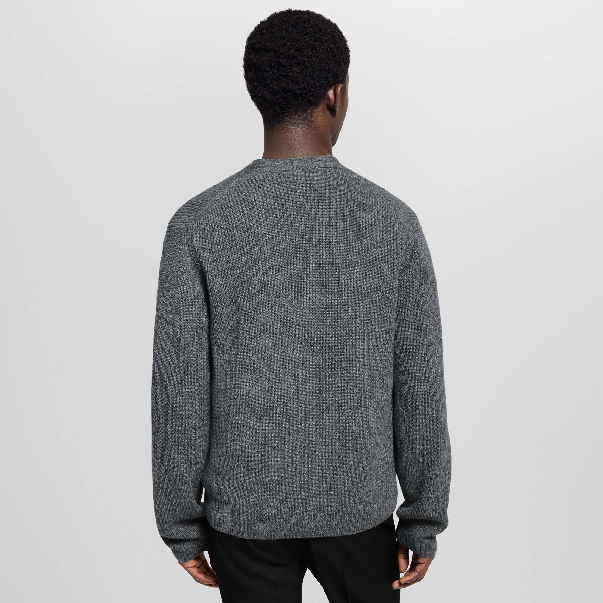 刺繡標誌山羊絨開襟外套  in 男士