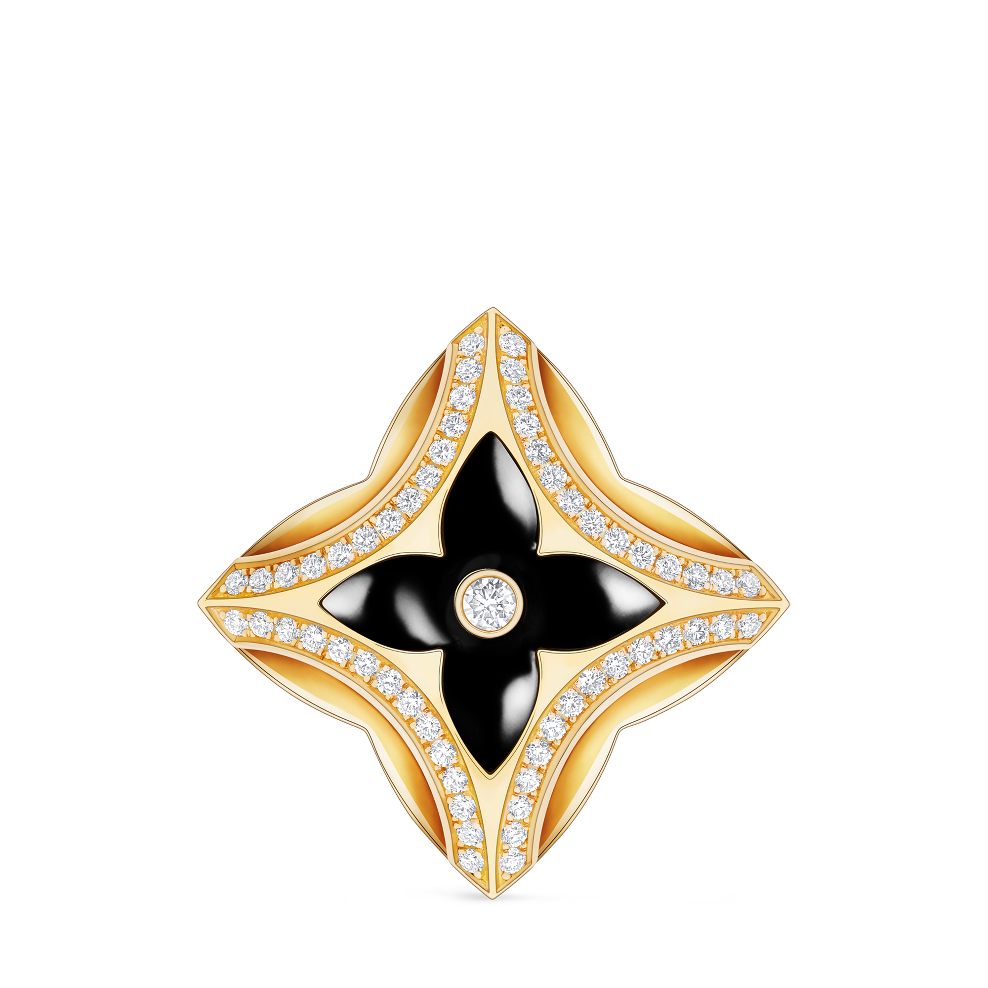 Ever Blossom 黃K金配縞瑪瑙及鑽石胸針  in 珠寶系列