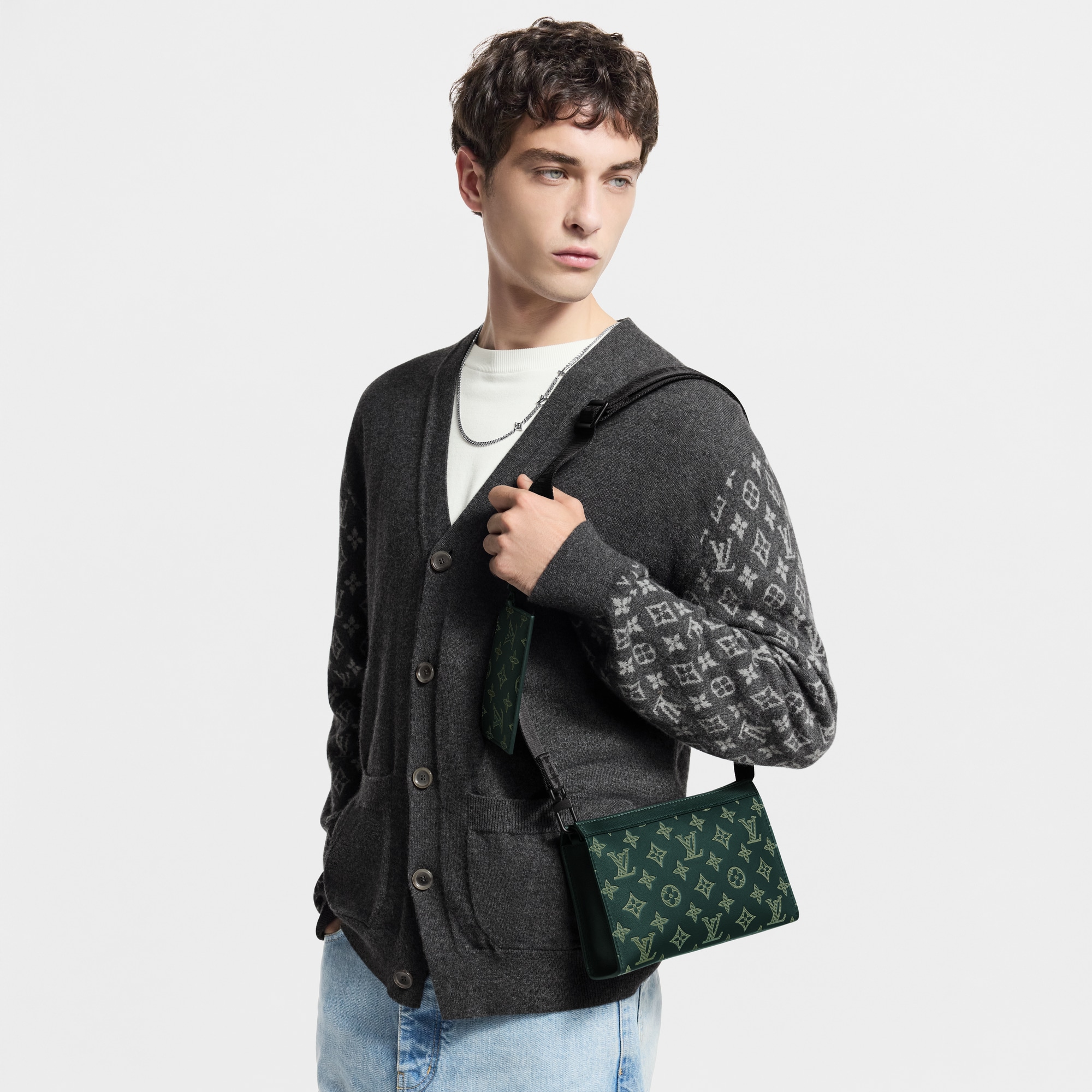 Gaston 可穿戴式錢包 Monogram Shadow 皮革 in 男士