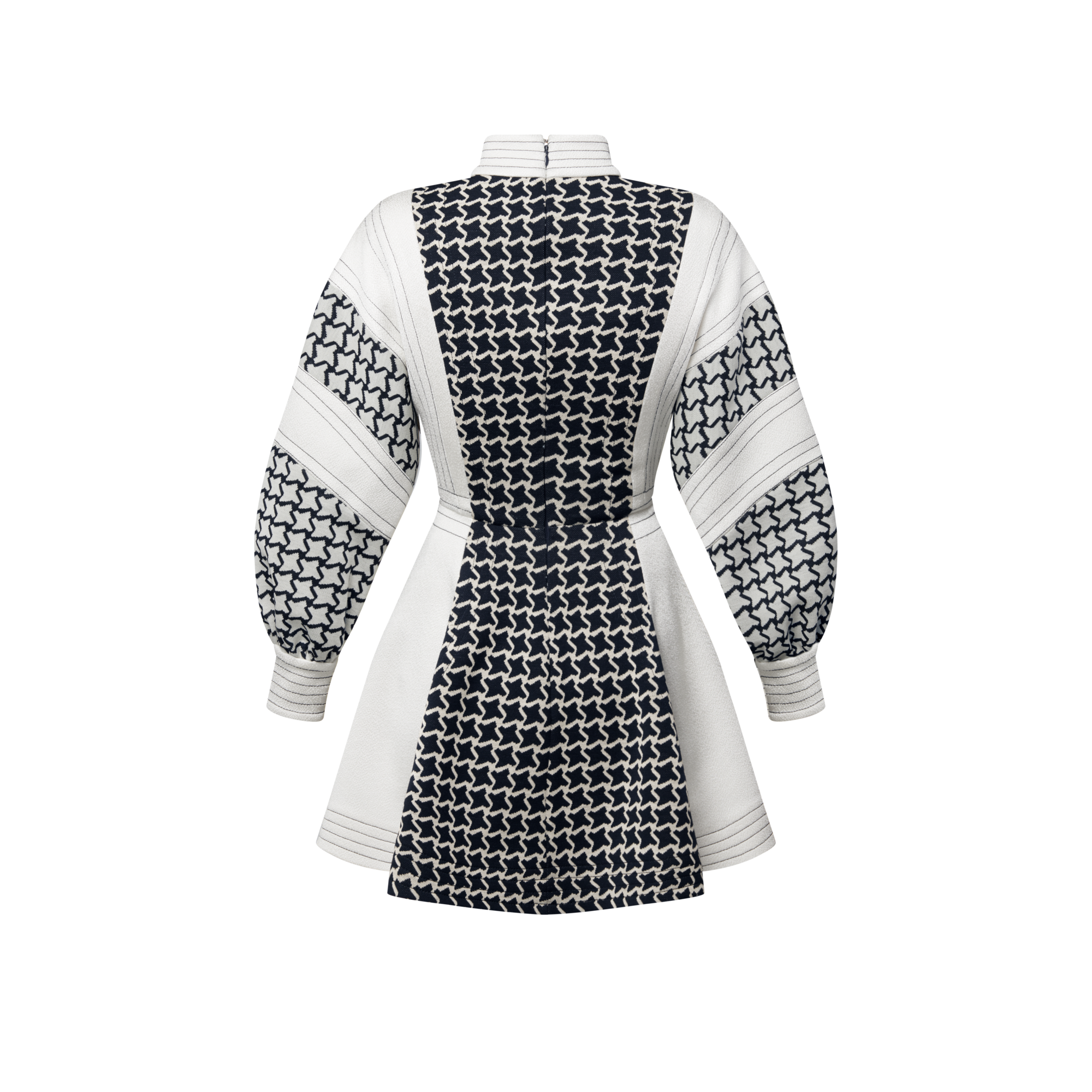 蜂巢提花泡泡袖連身裙  in 女士