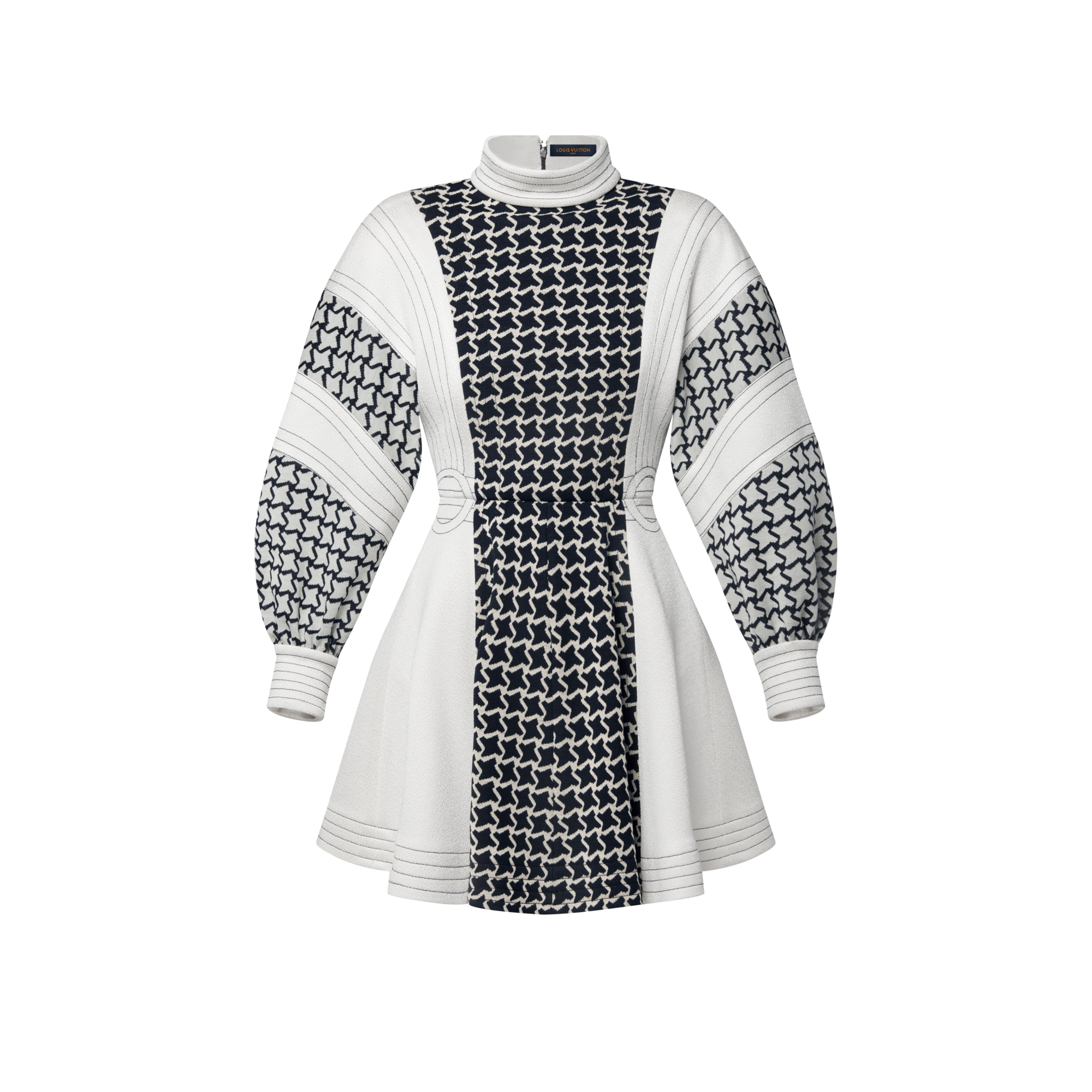 蜂巢提花泡泡袖連身裙  in 女士