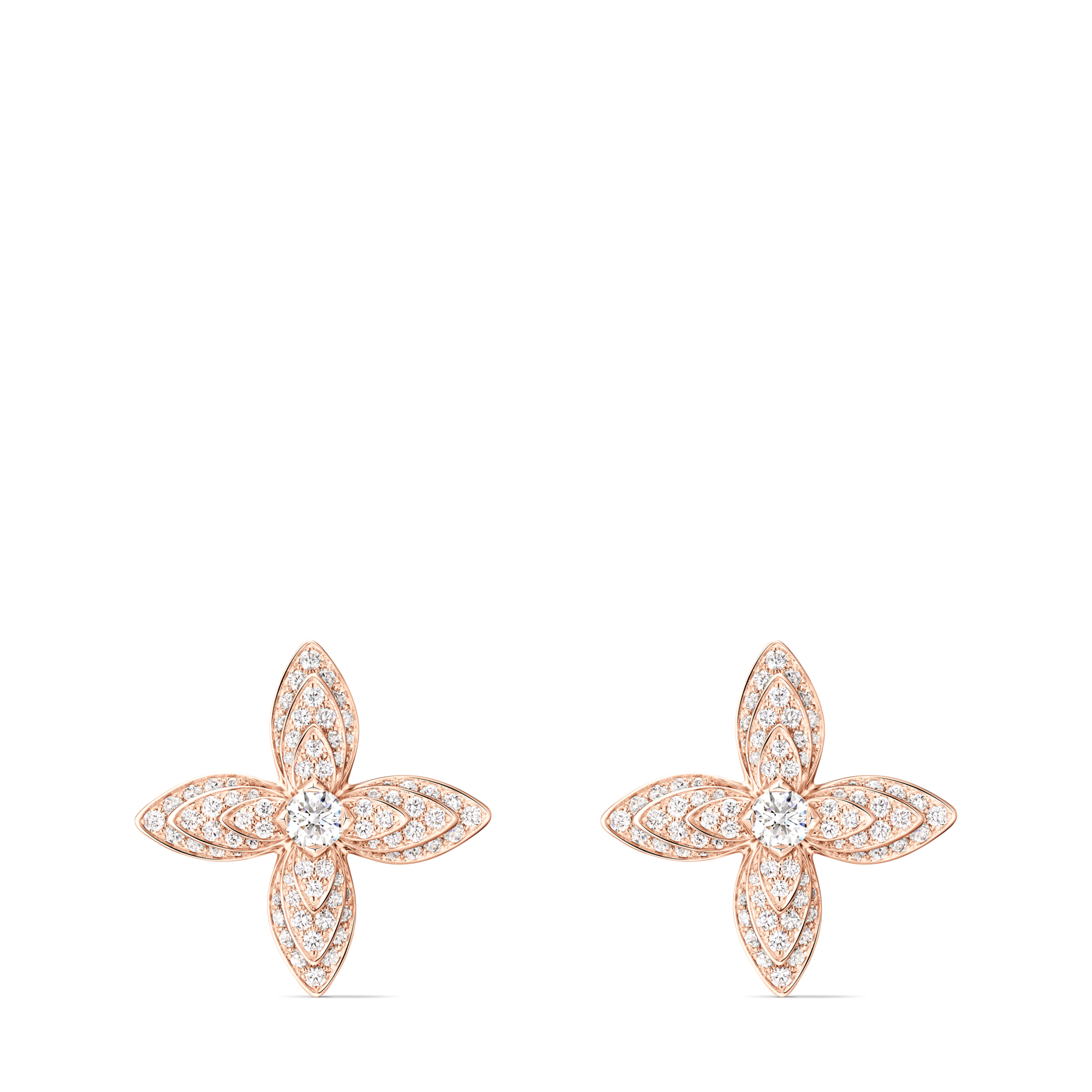 Idylle Blossom 耳環 - 配玫瑰K金及鑽石  in Les Extraordinaires