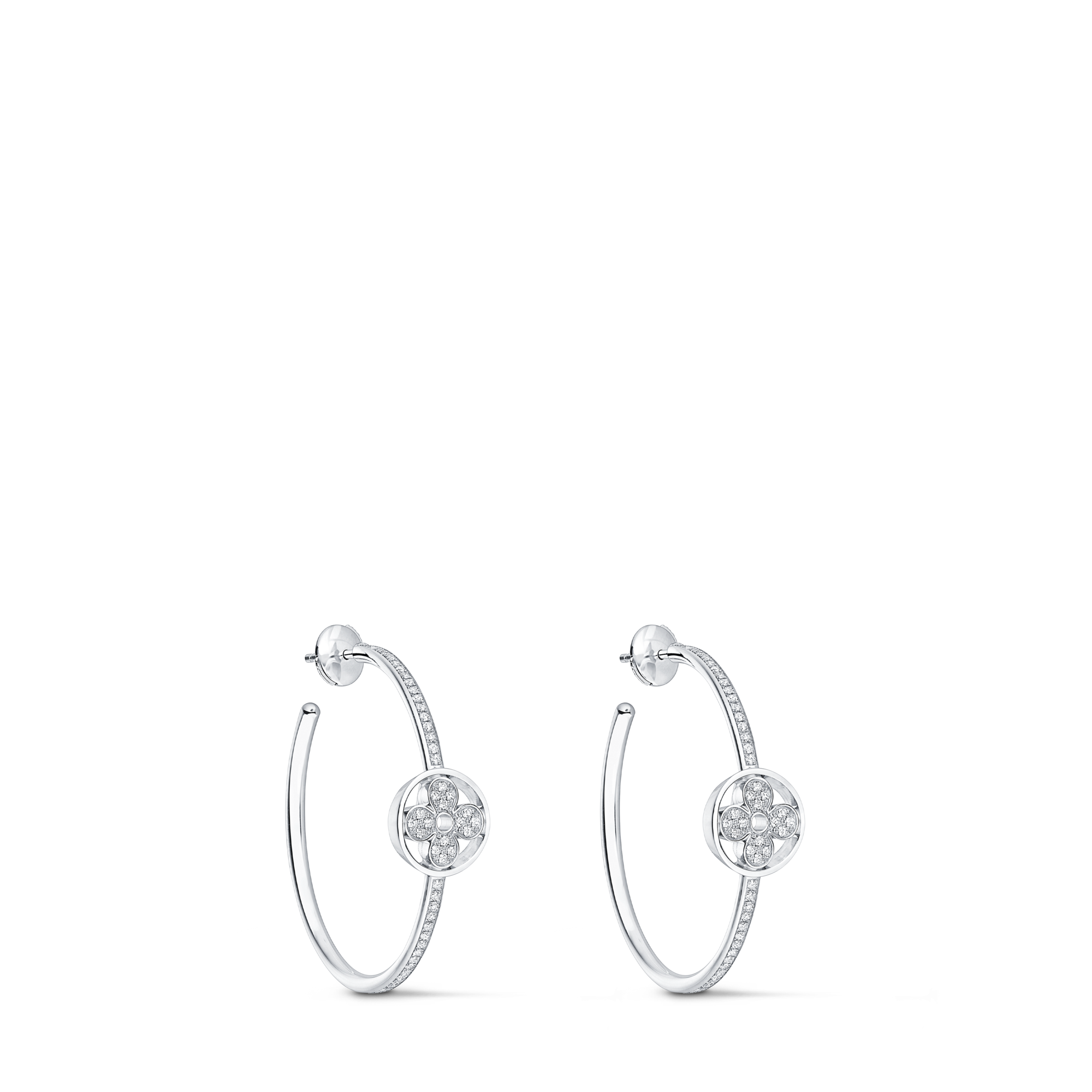 Idylle Blossom 白K金配鑽石圈式耳環  in 珠寶系列