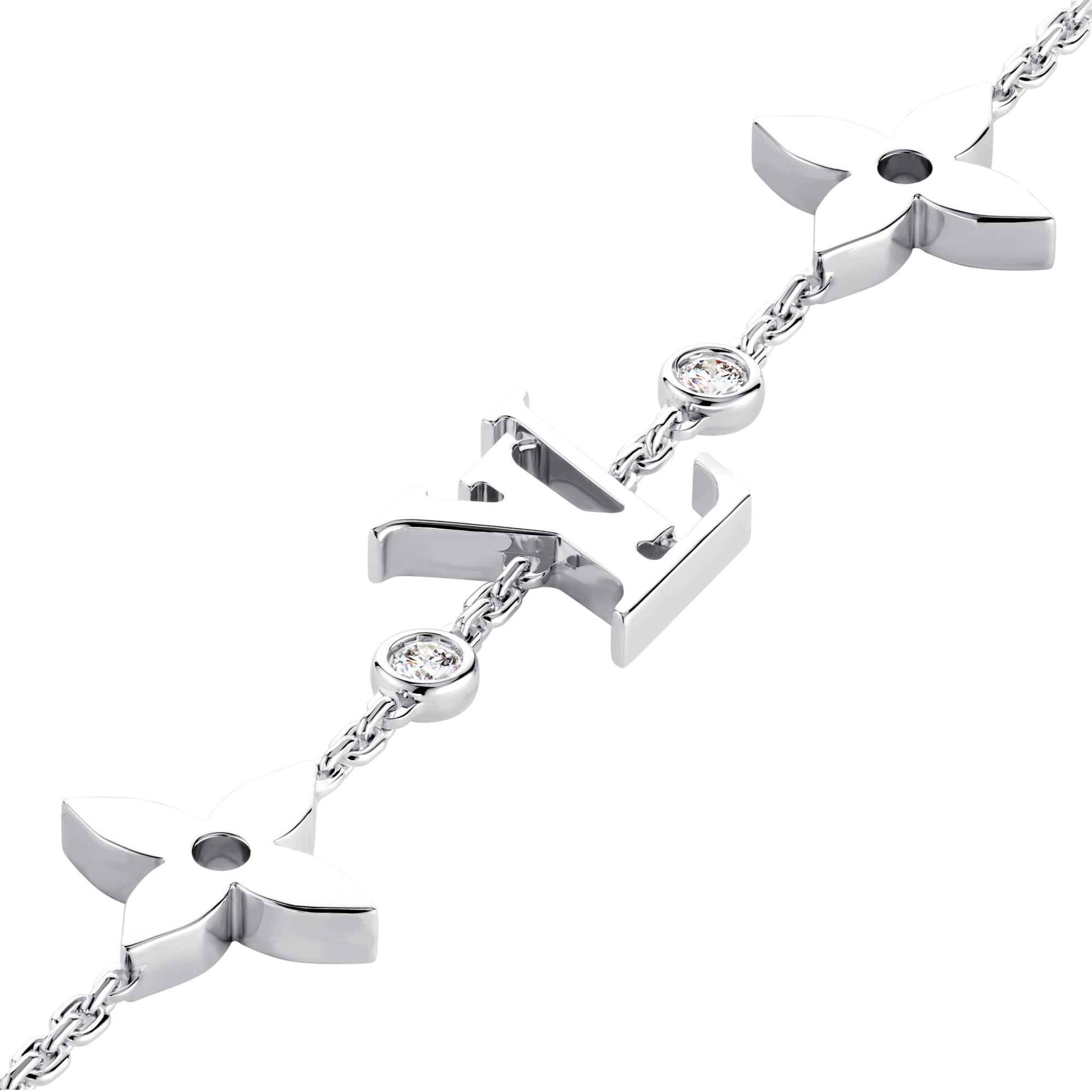 Idylle Blossom Monogram 白K金配鑽石手鍊  in 珠寶系列