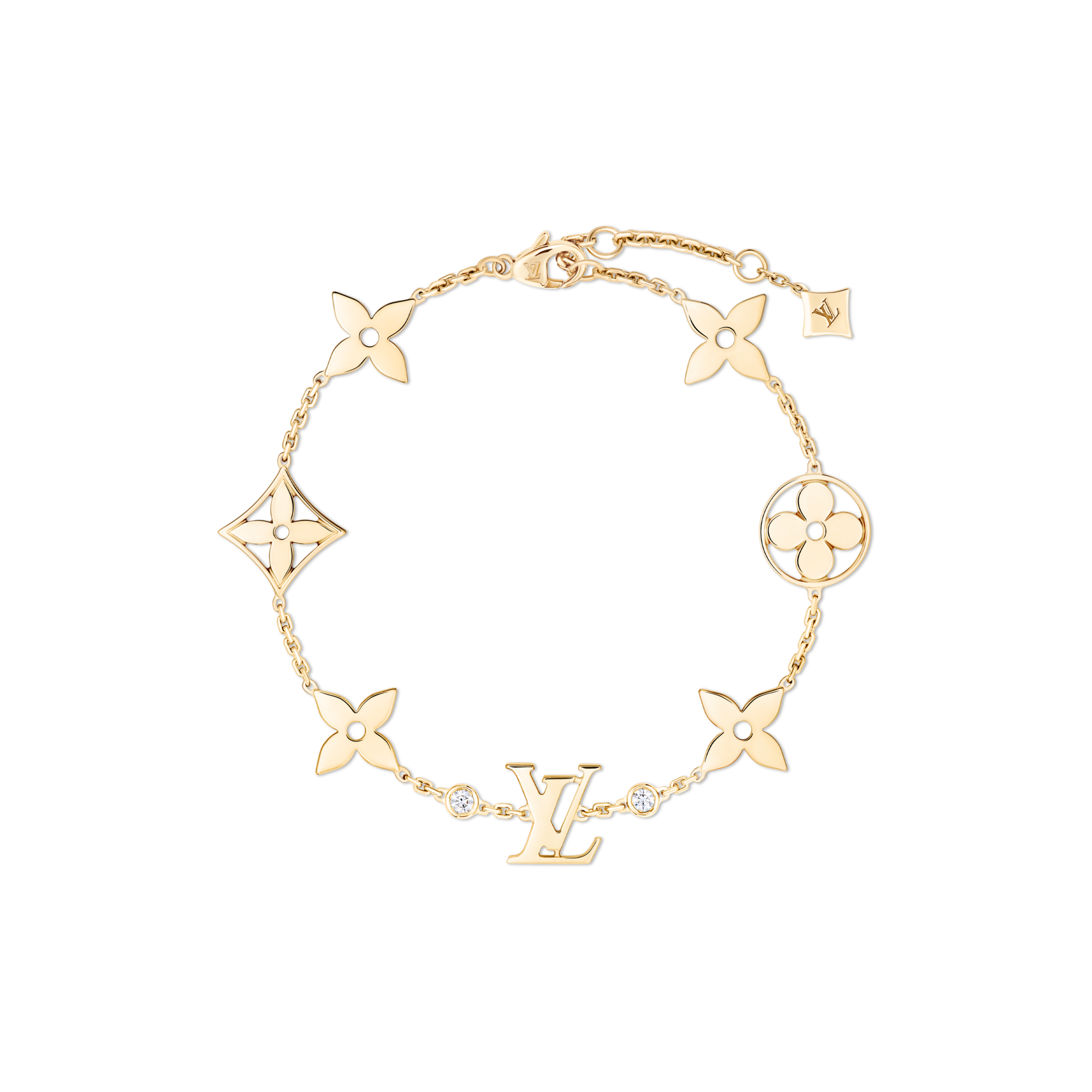 Idylle Blossom Monogram 黃K金配鑽石手鍊  in 珠寶系列