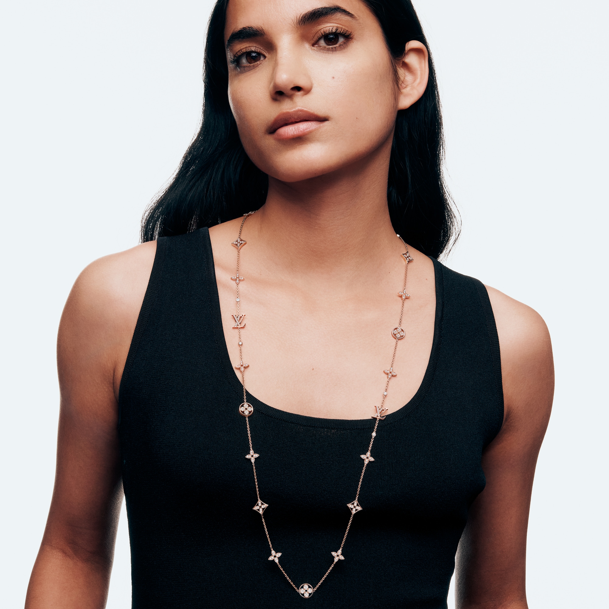 Idylle Blossom Multi-Motif 長項鍊 - 配玫瑰K金及鑽石  in 珠寶系列