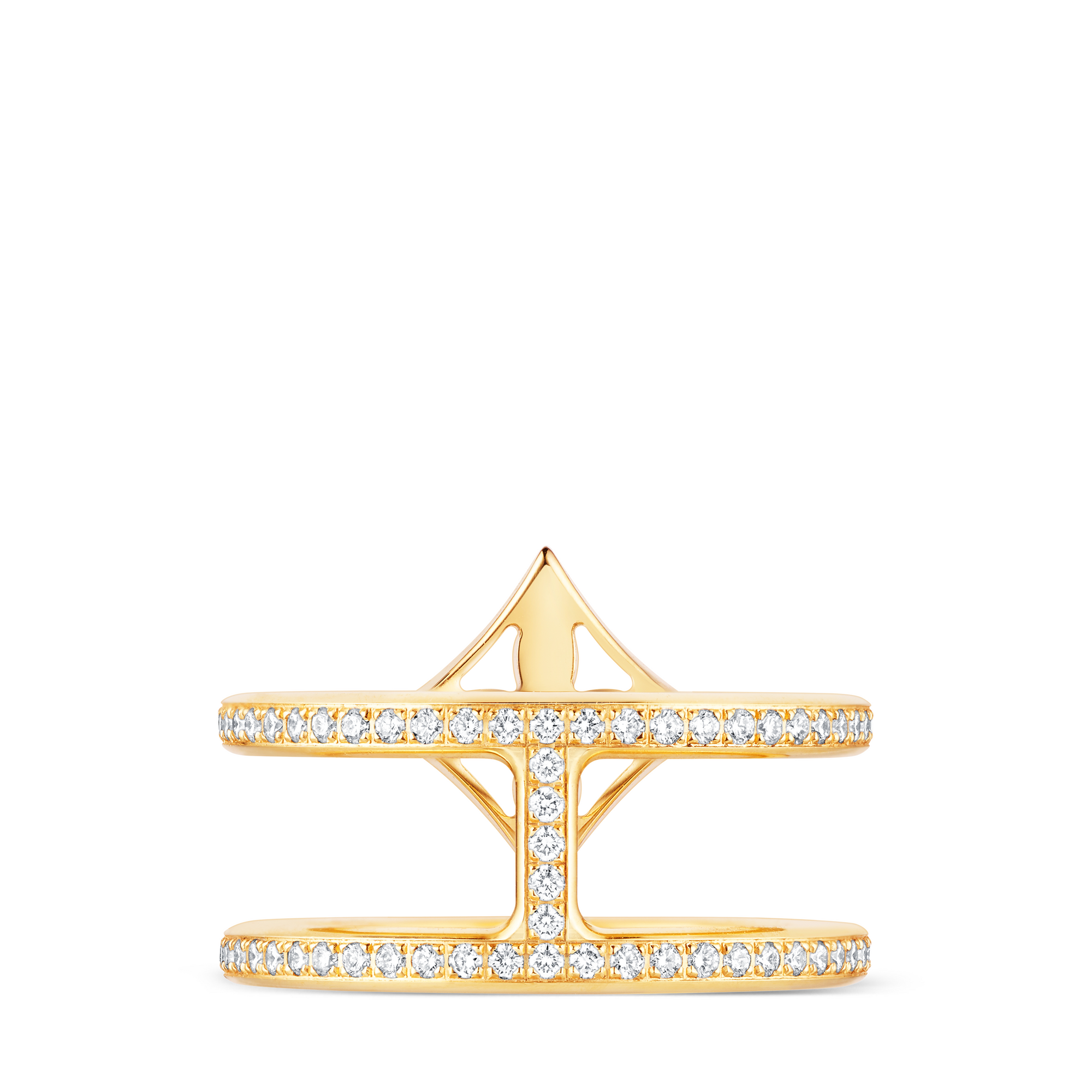 Idylle Blossom 黃金配鑽石雙排戒指  in 珠寶系列