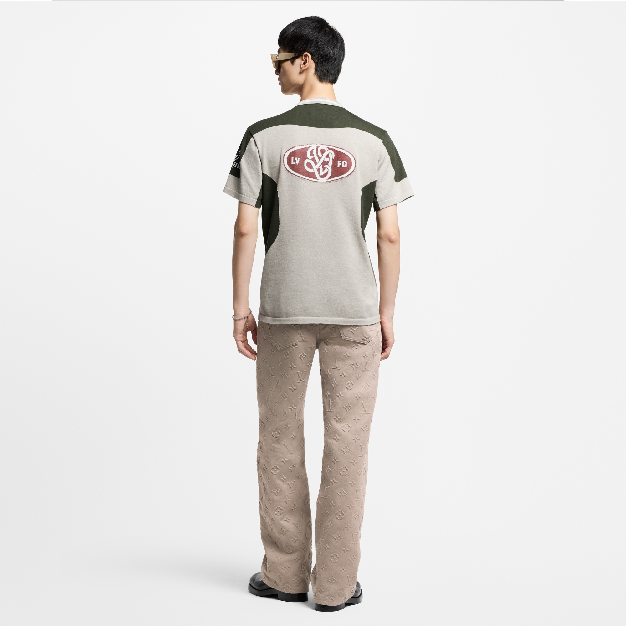 嵌花短袖圓領上衣  in 男士