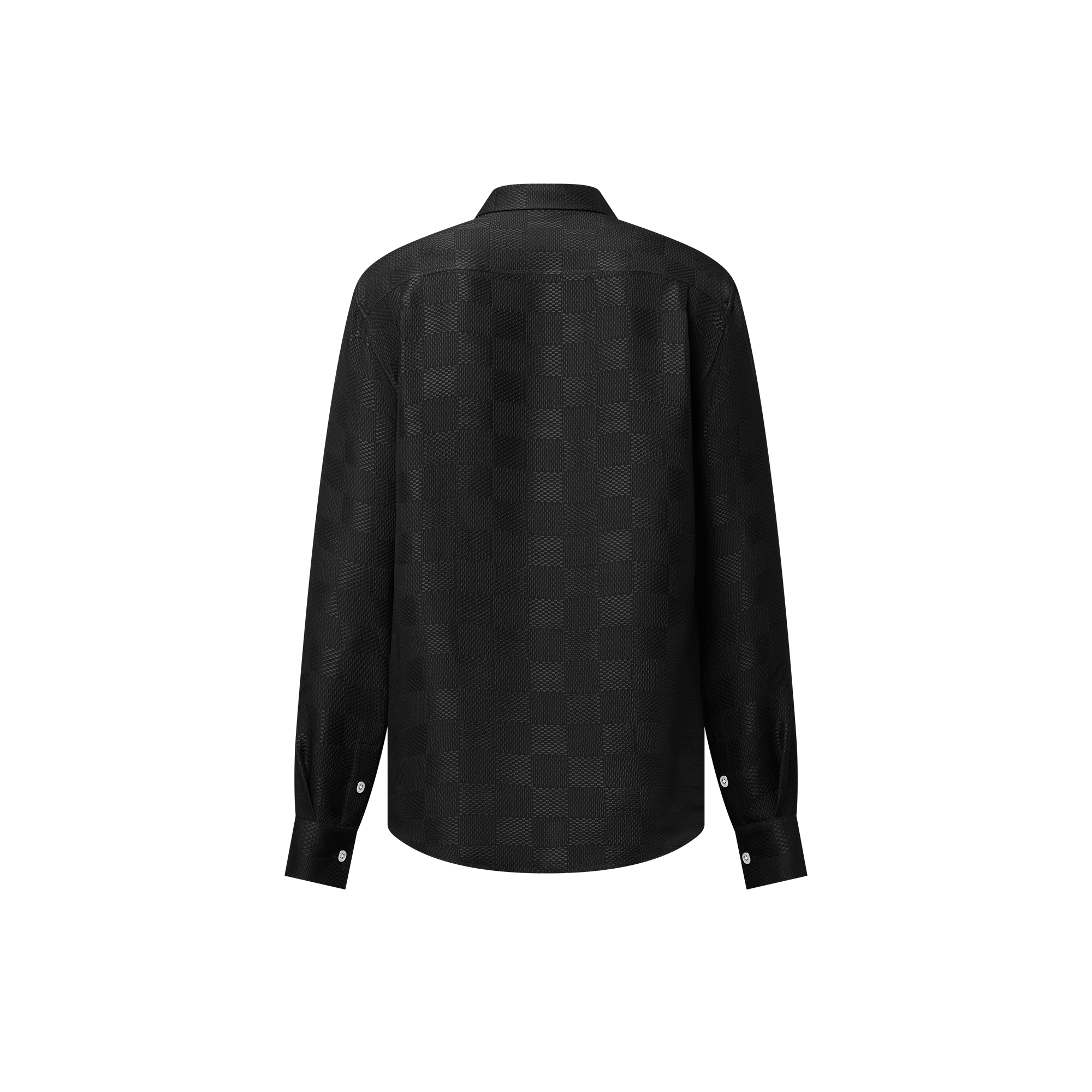 提花 Damier 長袖絲質襯衫  in 男士