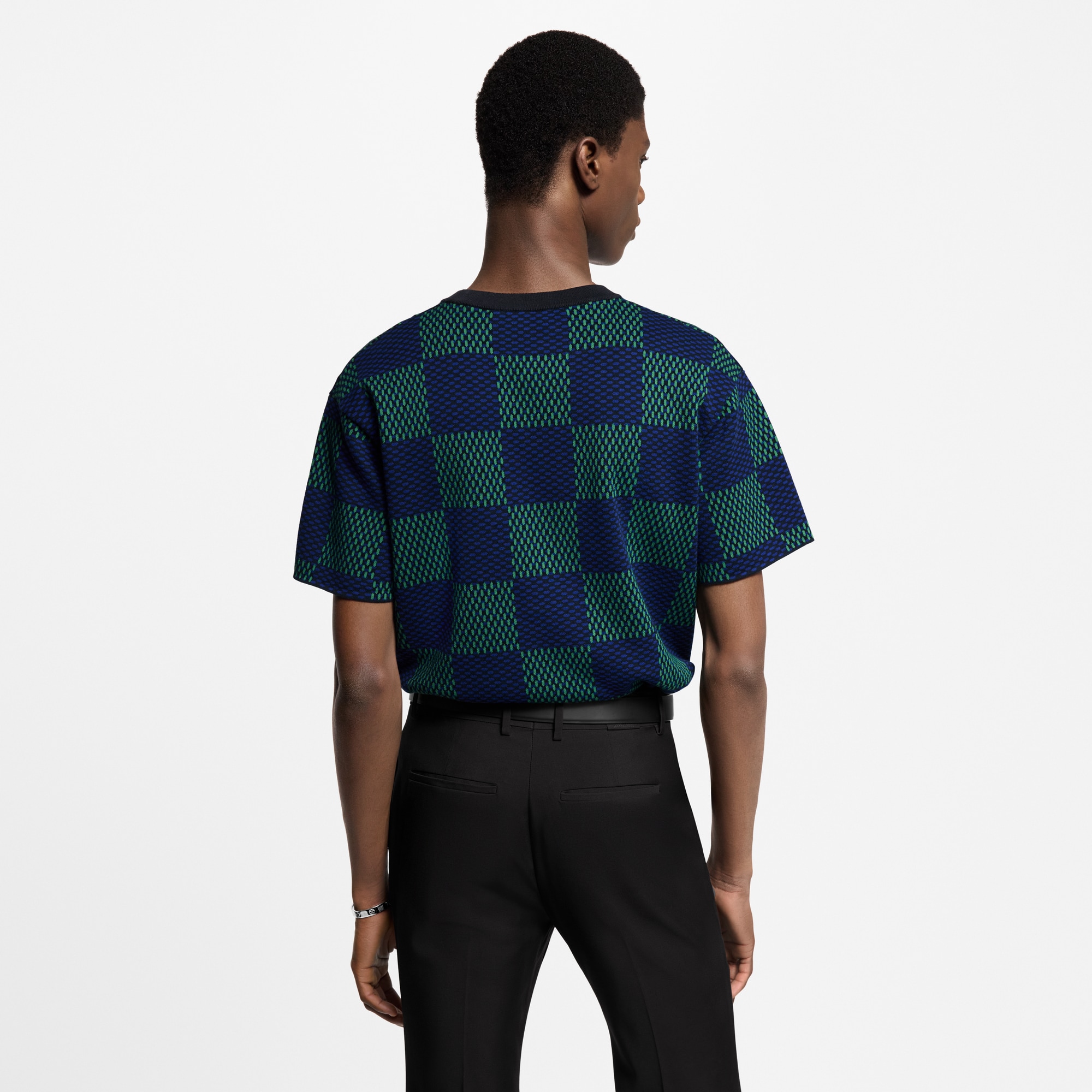 Damier 提花短袖棉質圓領上衣  in 男士