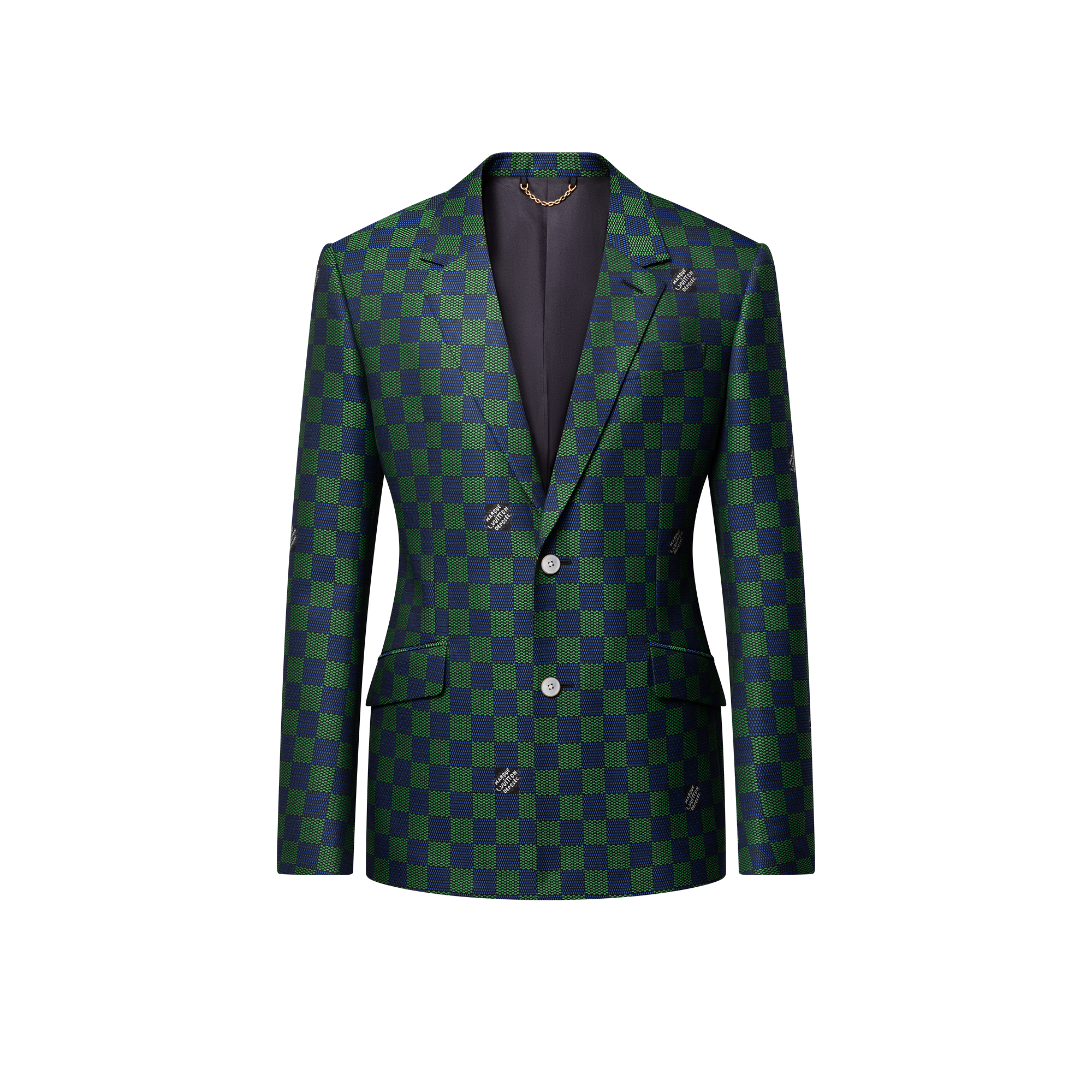 Damier 提花羊毛單排扣外套  in 男士