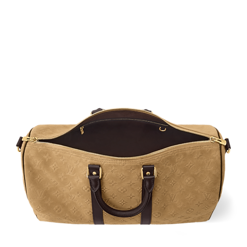 Keepall Bandoulière 45 Monogram Suede in 行李箱、旅行用品及家居精品's 旅行袋及拉桿行李箱 旅行包 collections by Louis Vuitton (產品縮放)