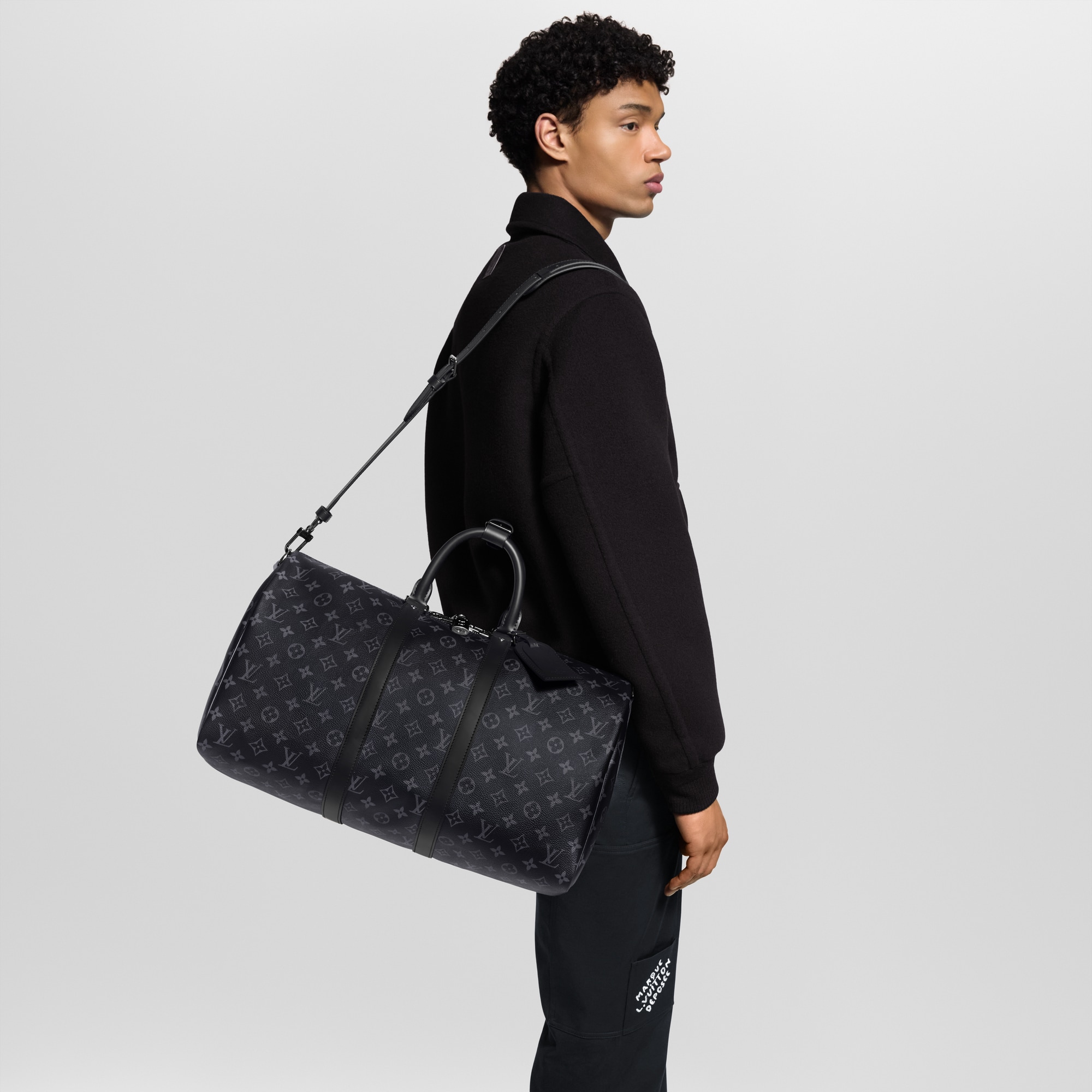 Keepall Bandoulière 45 Monogram Eclipse 帆布 in 男士