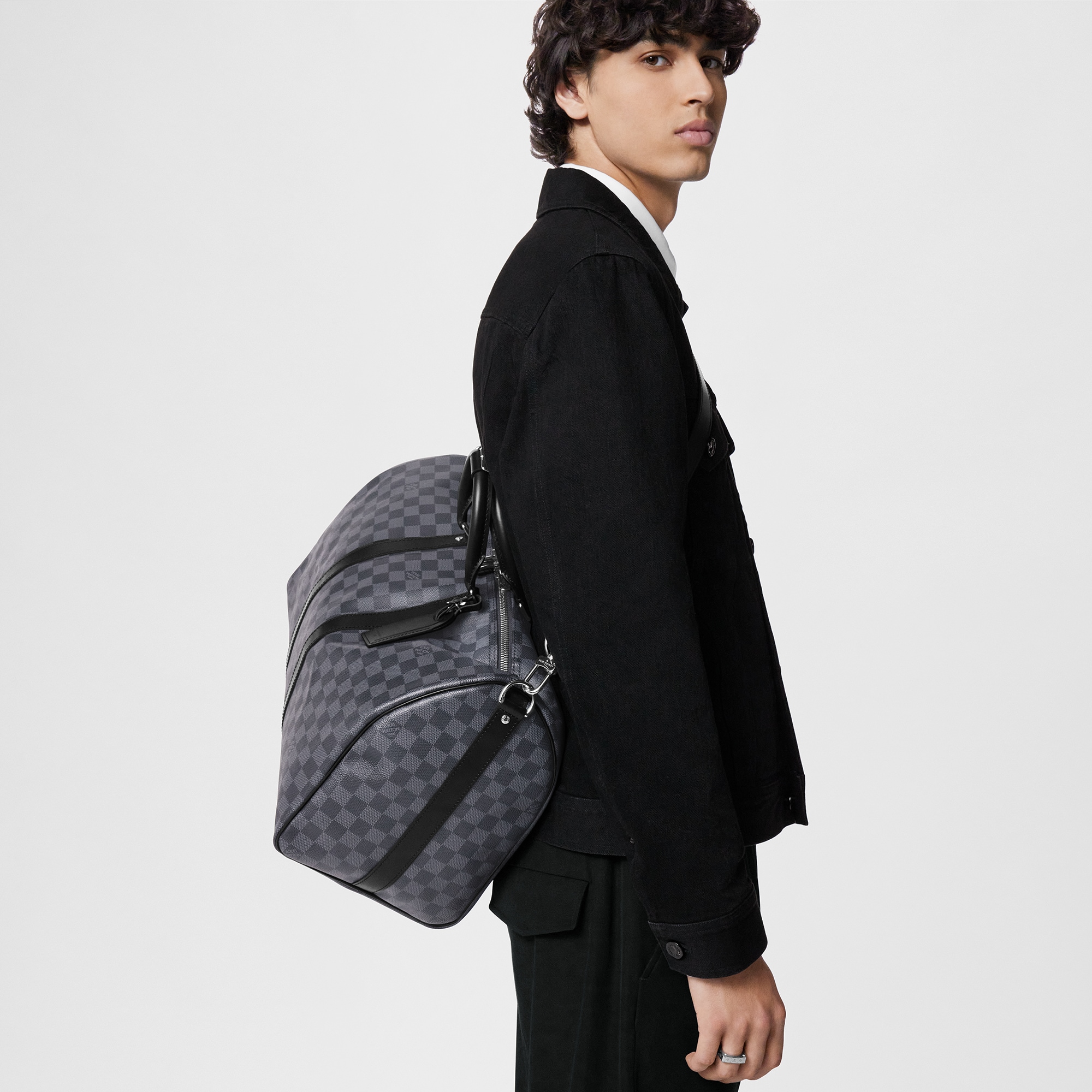 Keepall Bandoulière 45 Damier Graphite 帆布 in 男士
