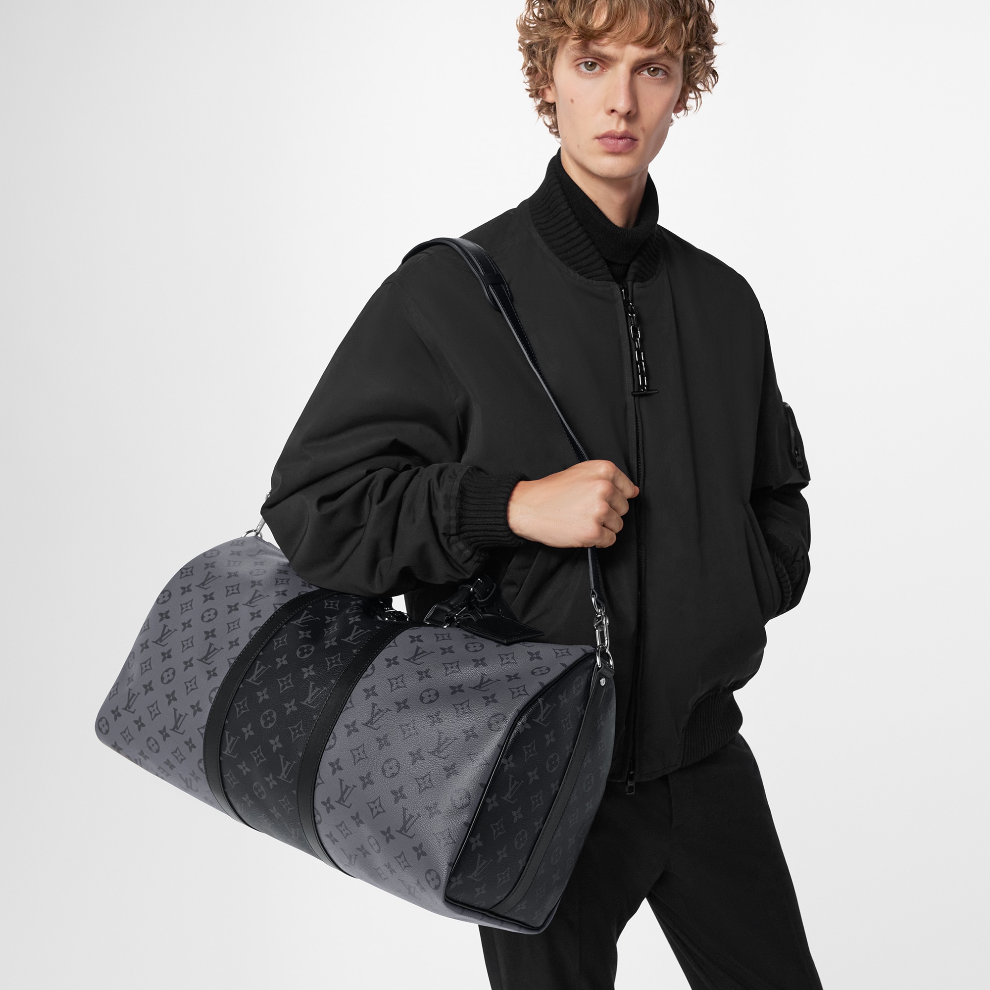 Keepall Bandoulière 50 Monogram Eclipse 帆布 in 男士