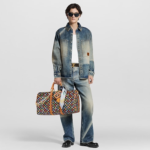 Keepall Bandoulière 50 Damier Ebène 帆布 in 時尚包包及小型皮件's 男士時尚包包 LV Icons collections by Louis Vuitton (產品縮放)