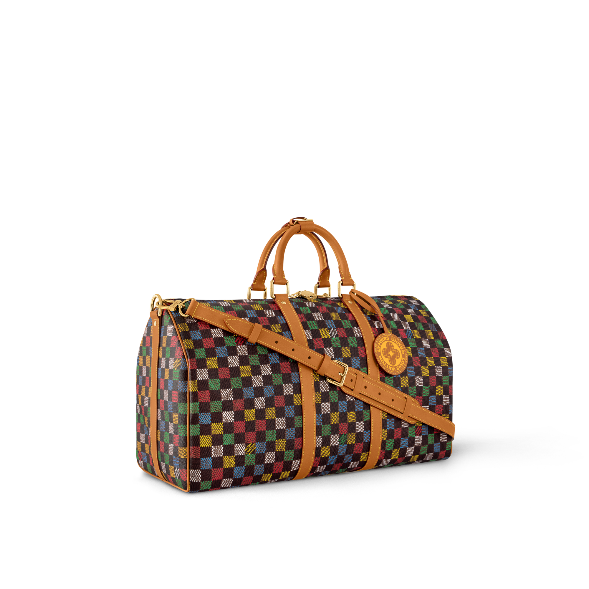Keepall Bandoulière 50 Damier Ebène 帆布 in 時尚包包及小型皮件