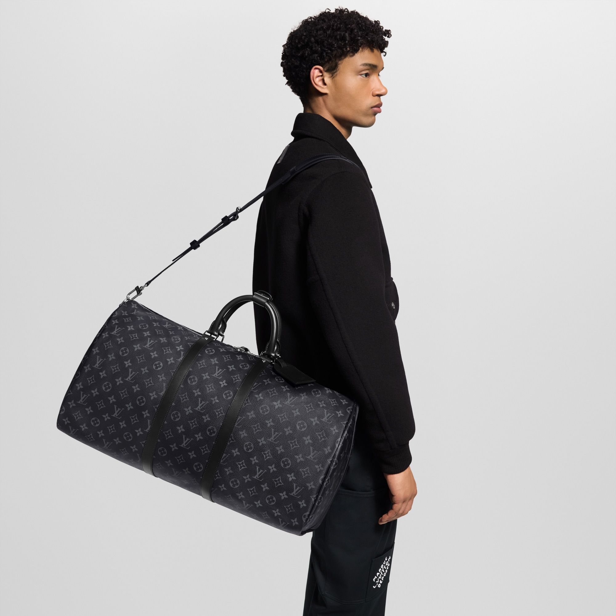 Keepall Bandoulière 55 Monogram Eclipse 帆布 in 男士