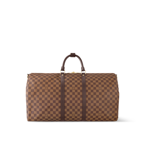 Keepall Bandoulière 55 Damier Ebène 帆布 in 時尚包包及小型皮件's 個人化包款服務 } collections by Louis Vuitton (產品縮放)