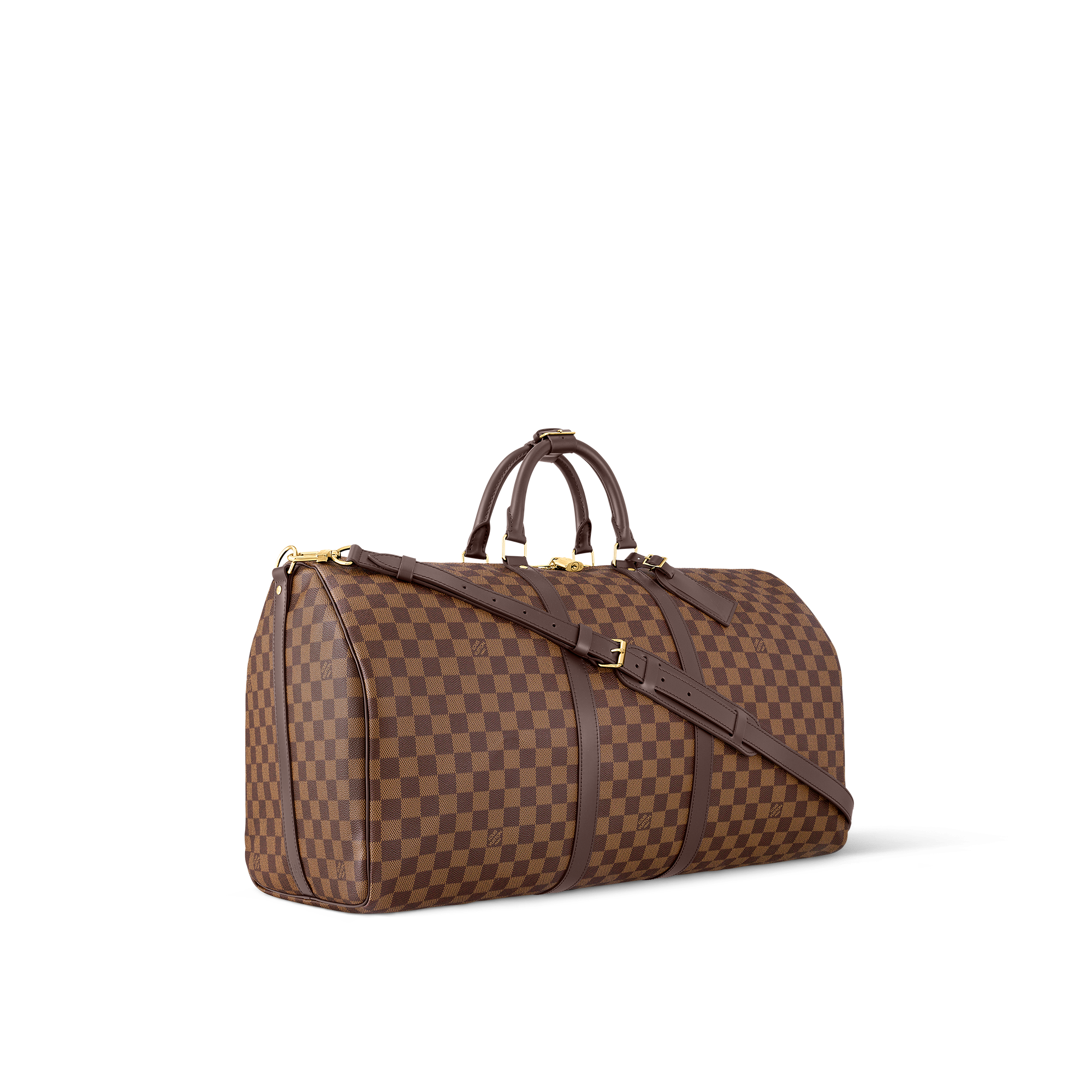 Keepall Bandoulière 55 Damier Ebène 帆布 in 時尚包包及小型皮件