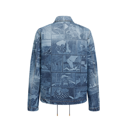 鐳射印花牛仔教練外套 back view
