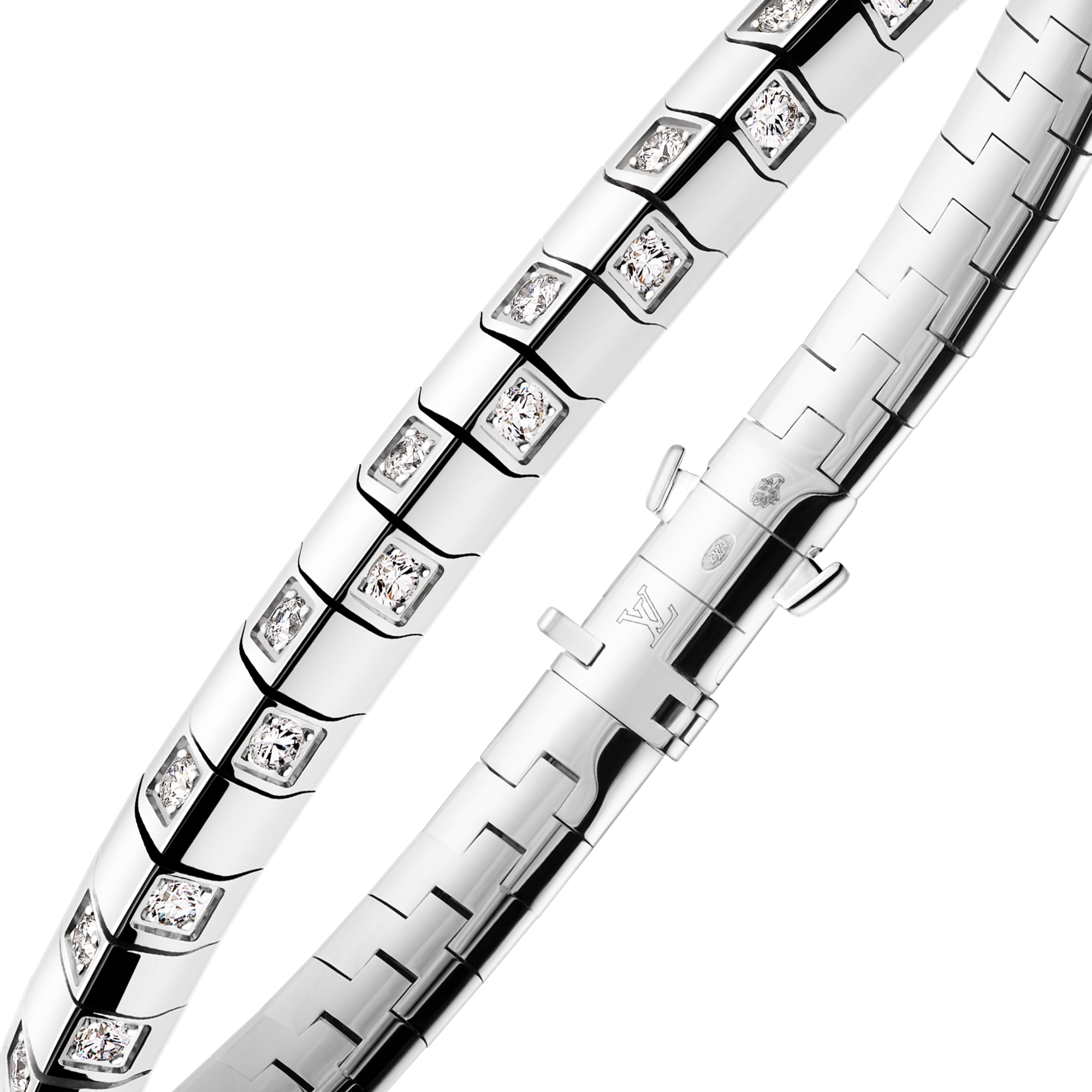 Le Damier de Louis Vuitton 中號手鐲 - 配白K金及鑽石  in 珠寶系列