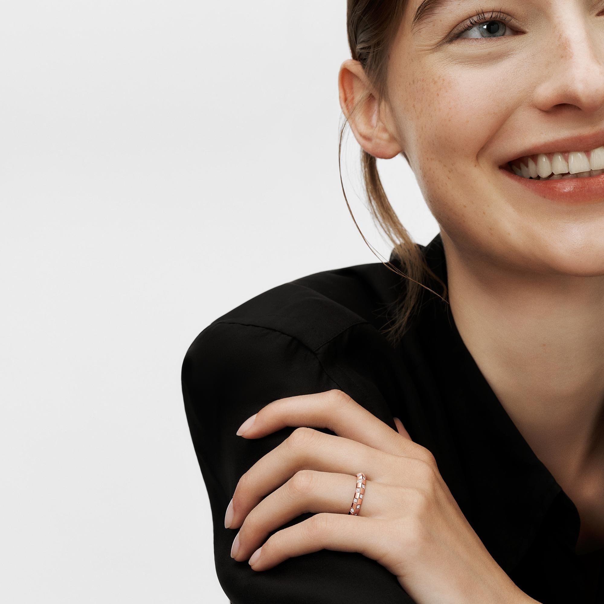 Le Damier de Louis Vuitton Small Ring - 配玫瑰K金及鑽石  in Les Extraordinaires