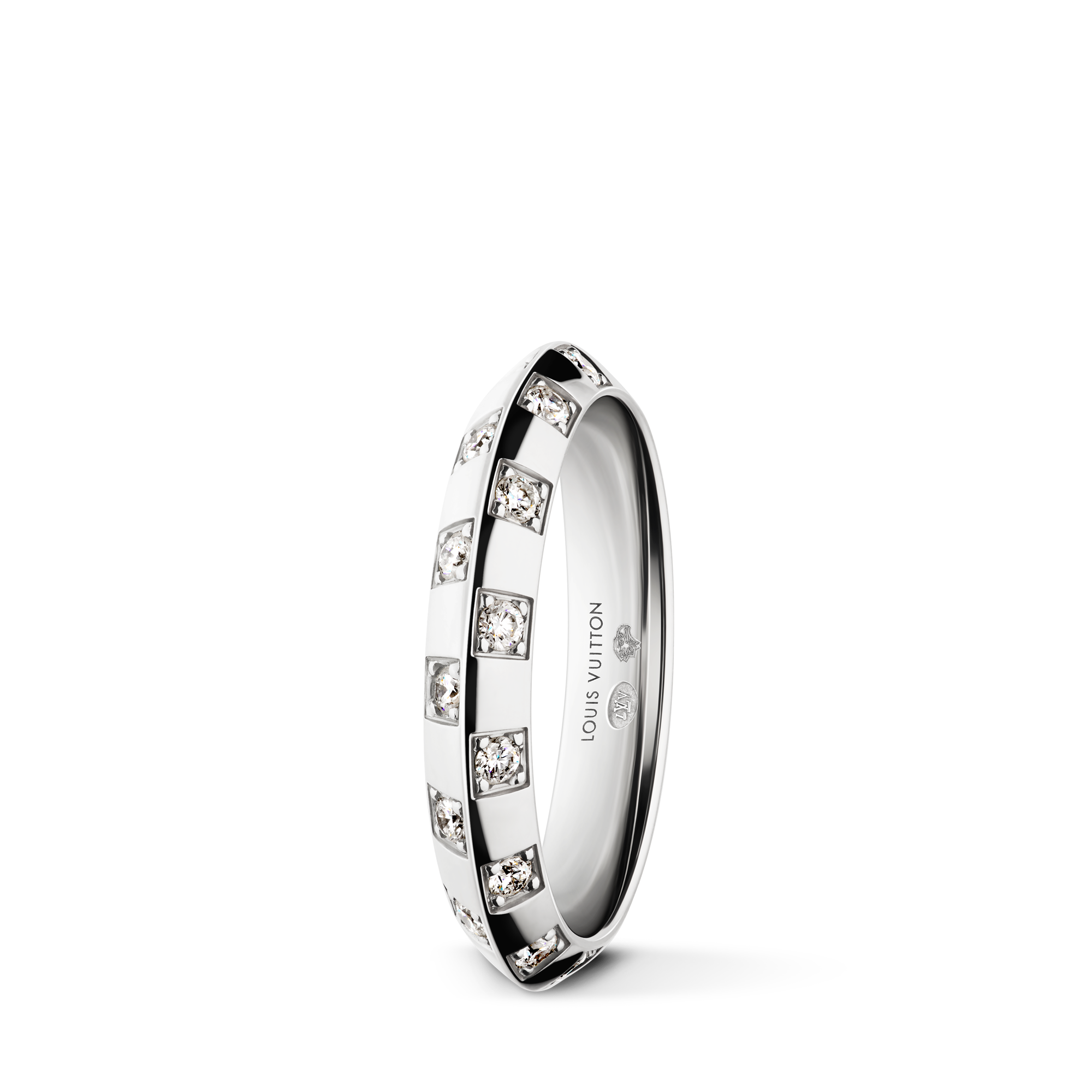 Le Damier de Louis Vuitton Small Ring 戒指 - 配白K金及鑽石  in Les Extraordinaires