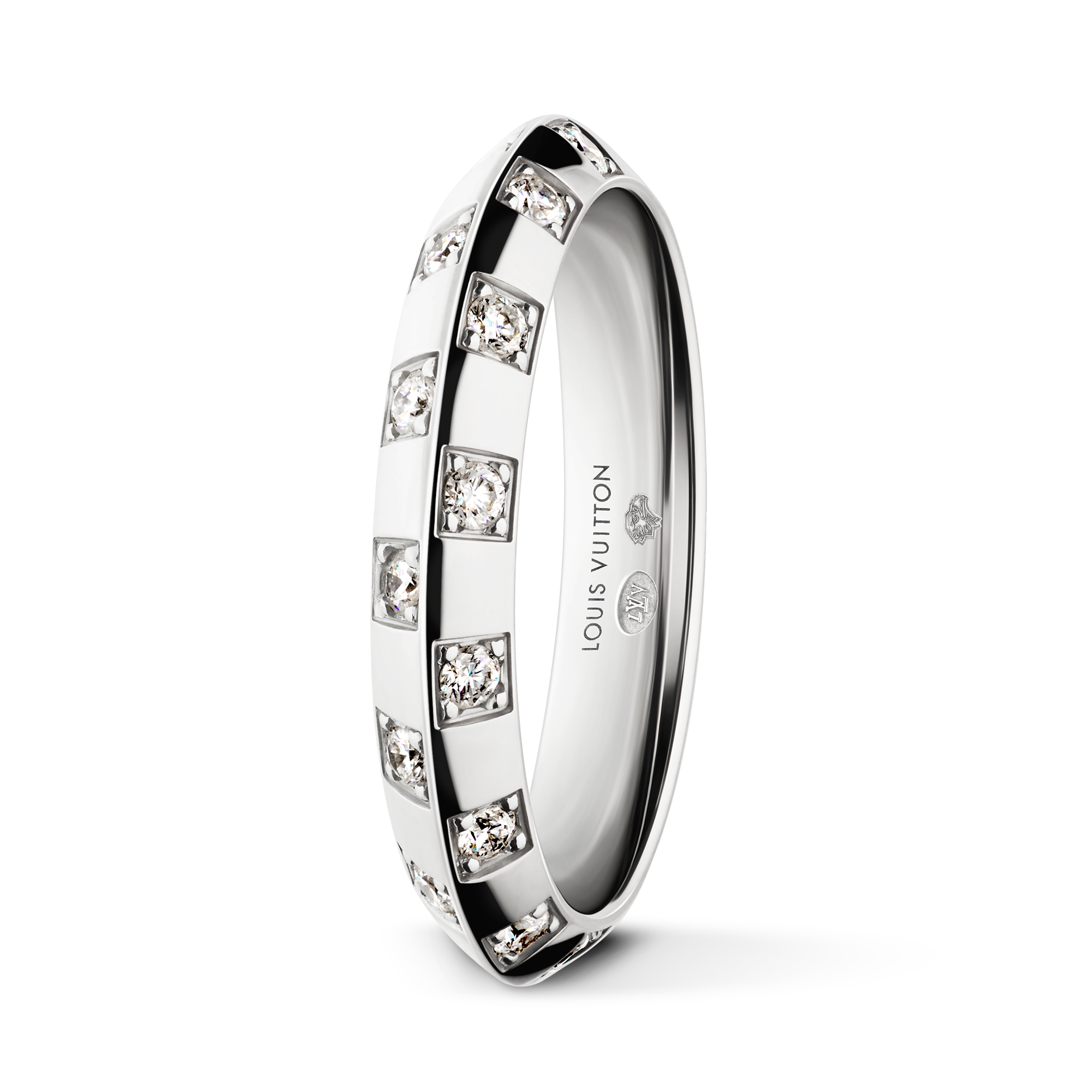 Le Damier de Louis Vuitton Small Ring 戒指 - 配白K金及鑽石  in Les Extraordinaires