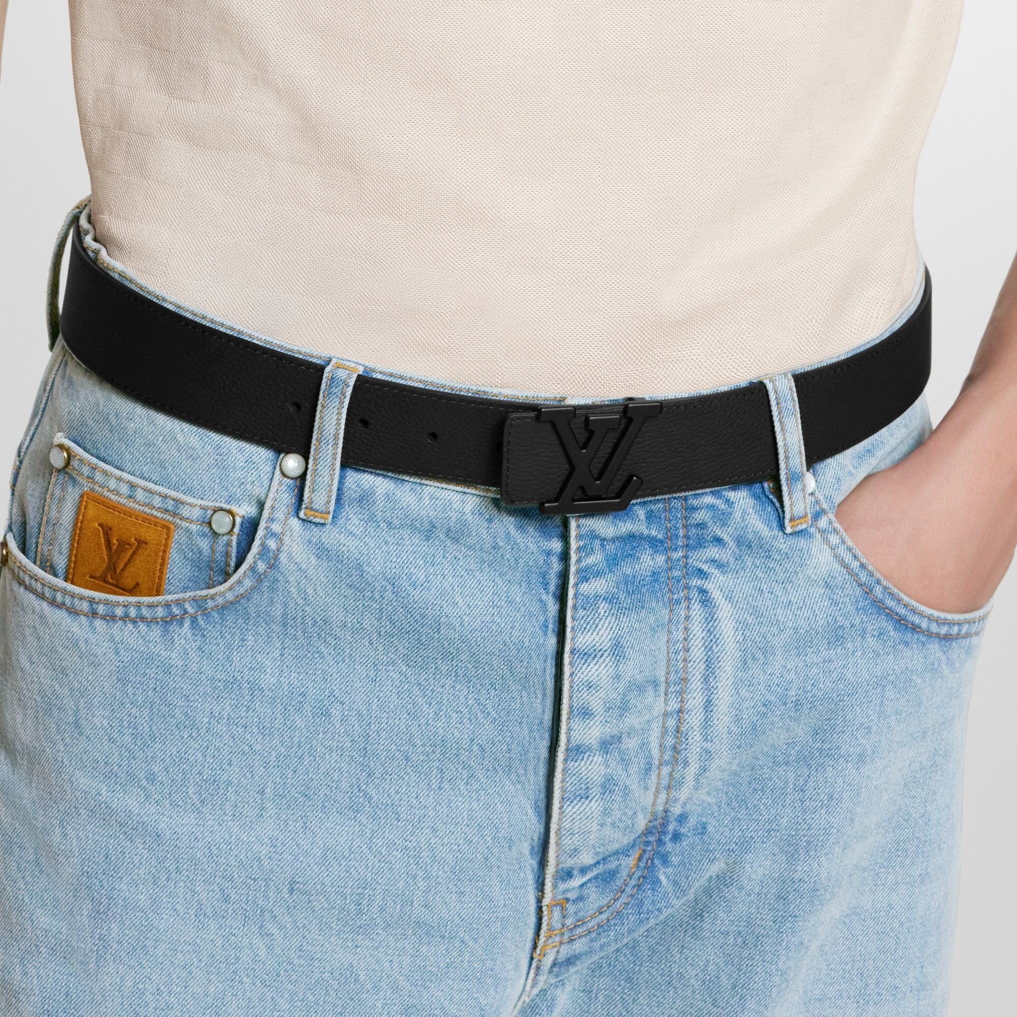 LV Aerogram 35毫米皮帶 其他皮革 in 男士