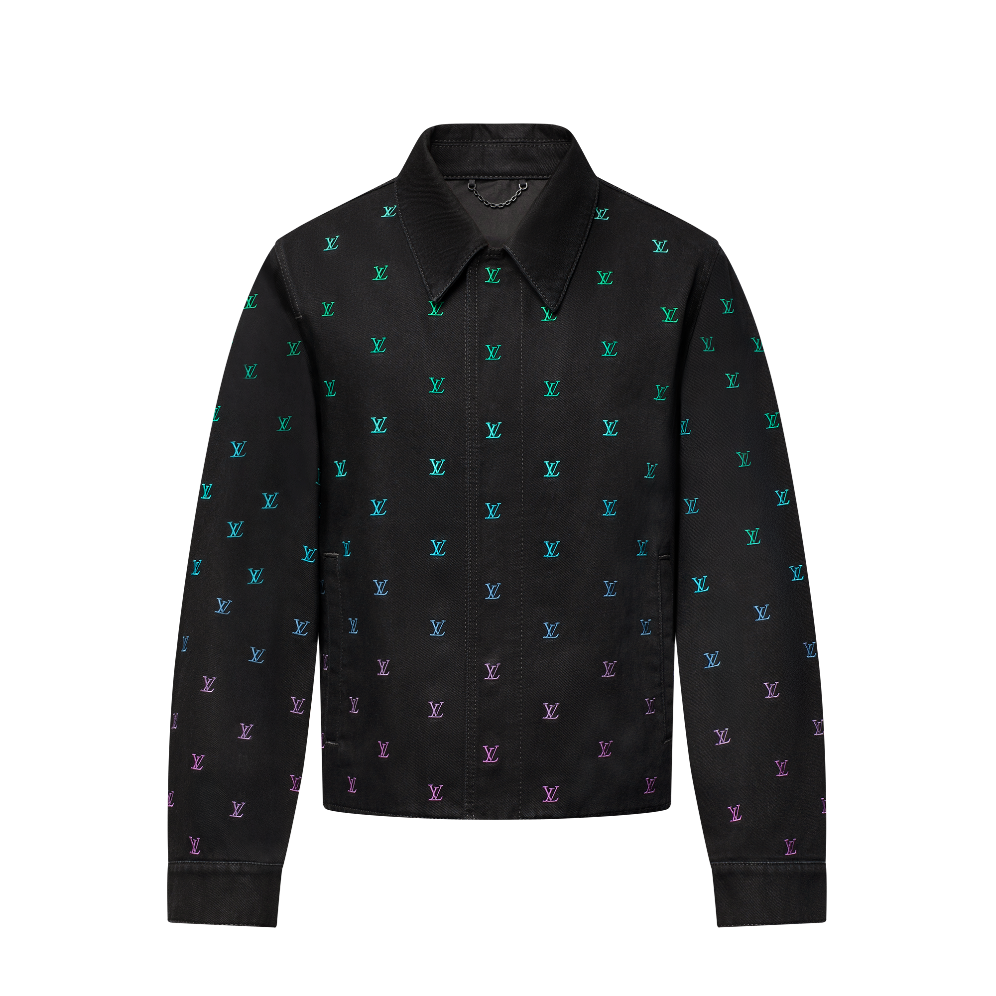 LV Blason 漸變色刺繡牛仔布教練外套  in 男士