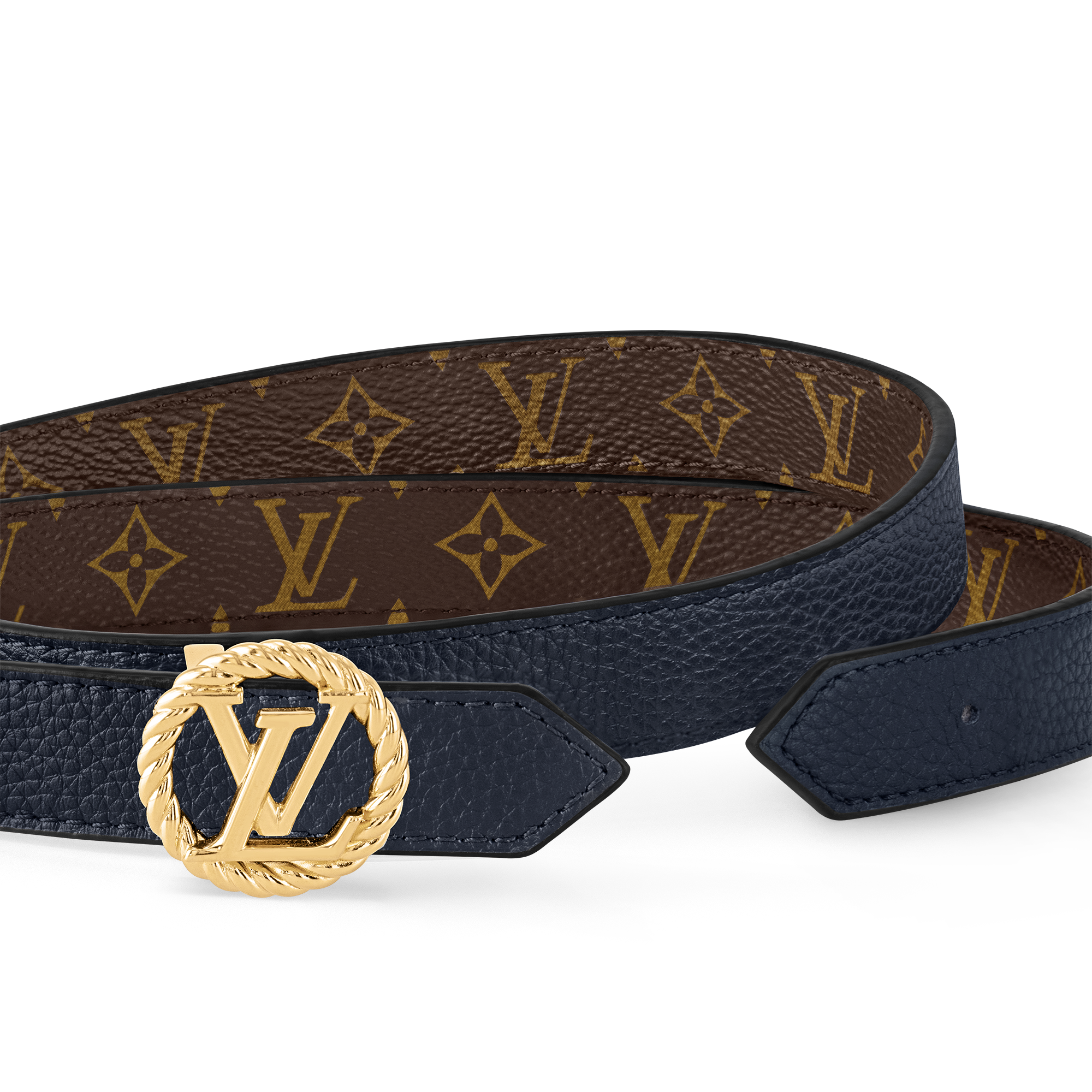 LV Circle Nautical 20毫米雙面皮帶 Monogram 帆布 in 女士