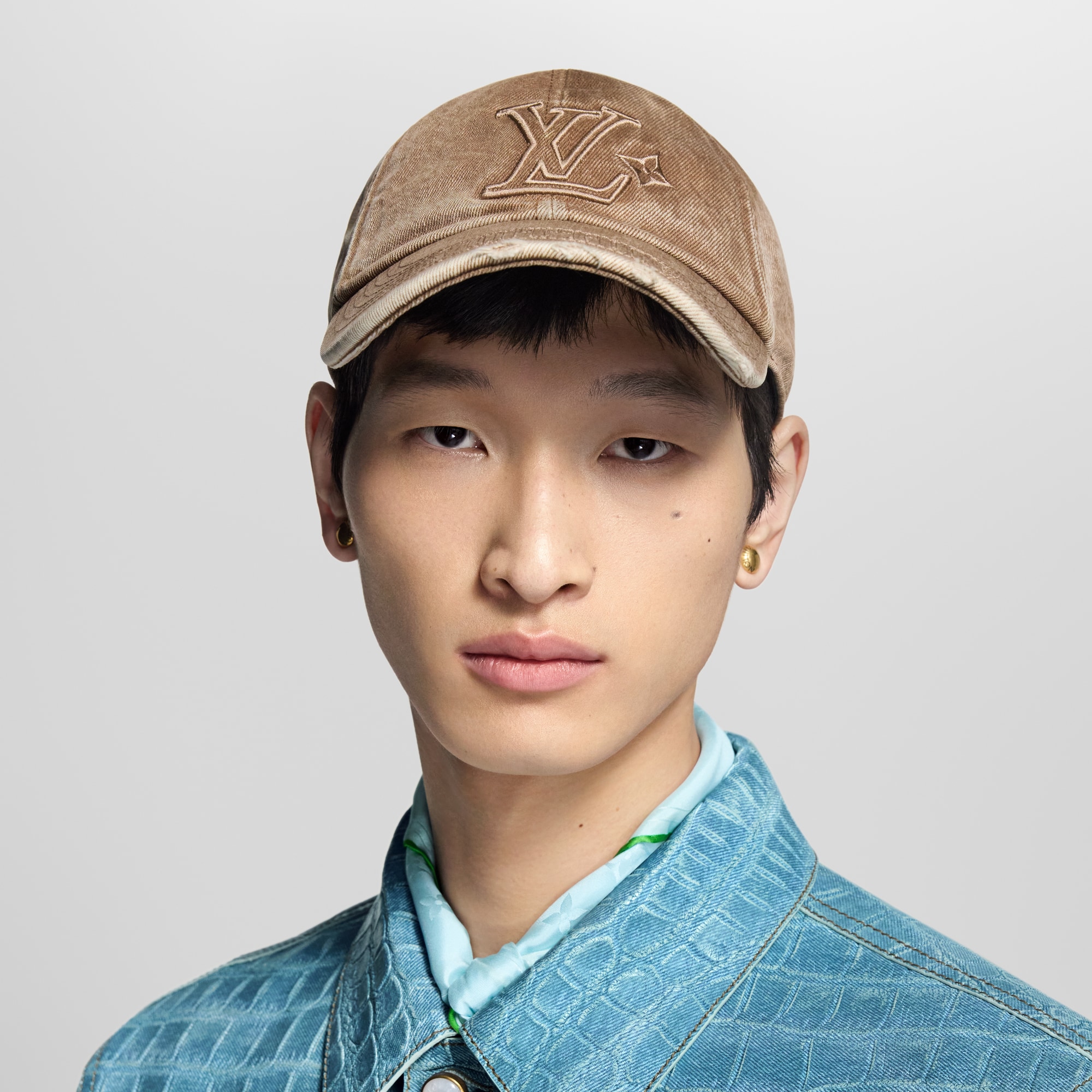 LV Denim 洗水棒球帽 . in 男士