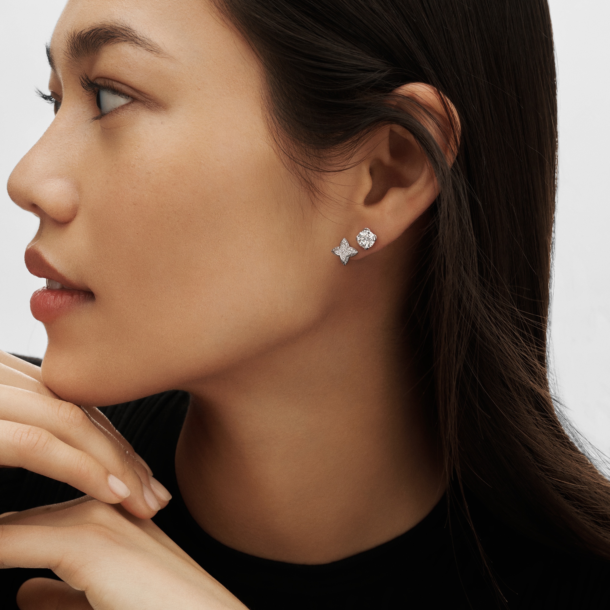 LV Diamonds 單枚雙耳釘 - 配圓形明亮式切割鑽石  in 珠寶系列