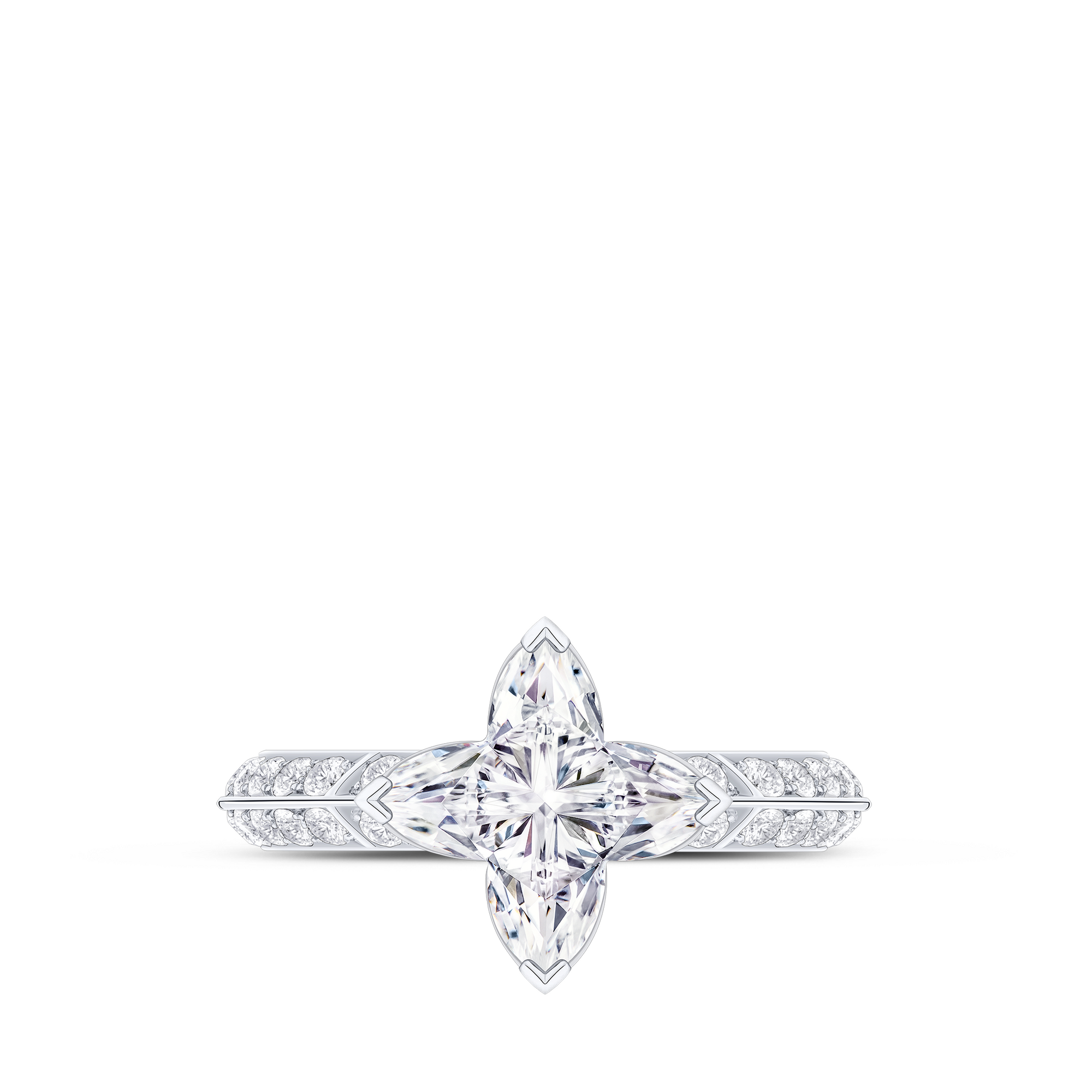 LV Diamonds Pavé Solitaire 戒指 - 配LV Monogram Star 切割鑽石  in 珠寶系列