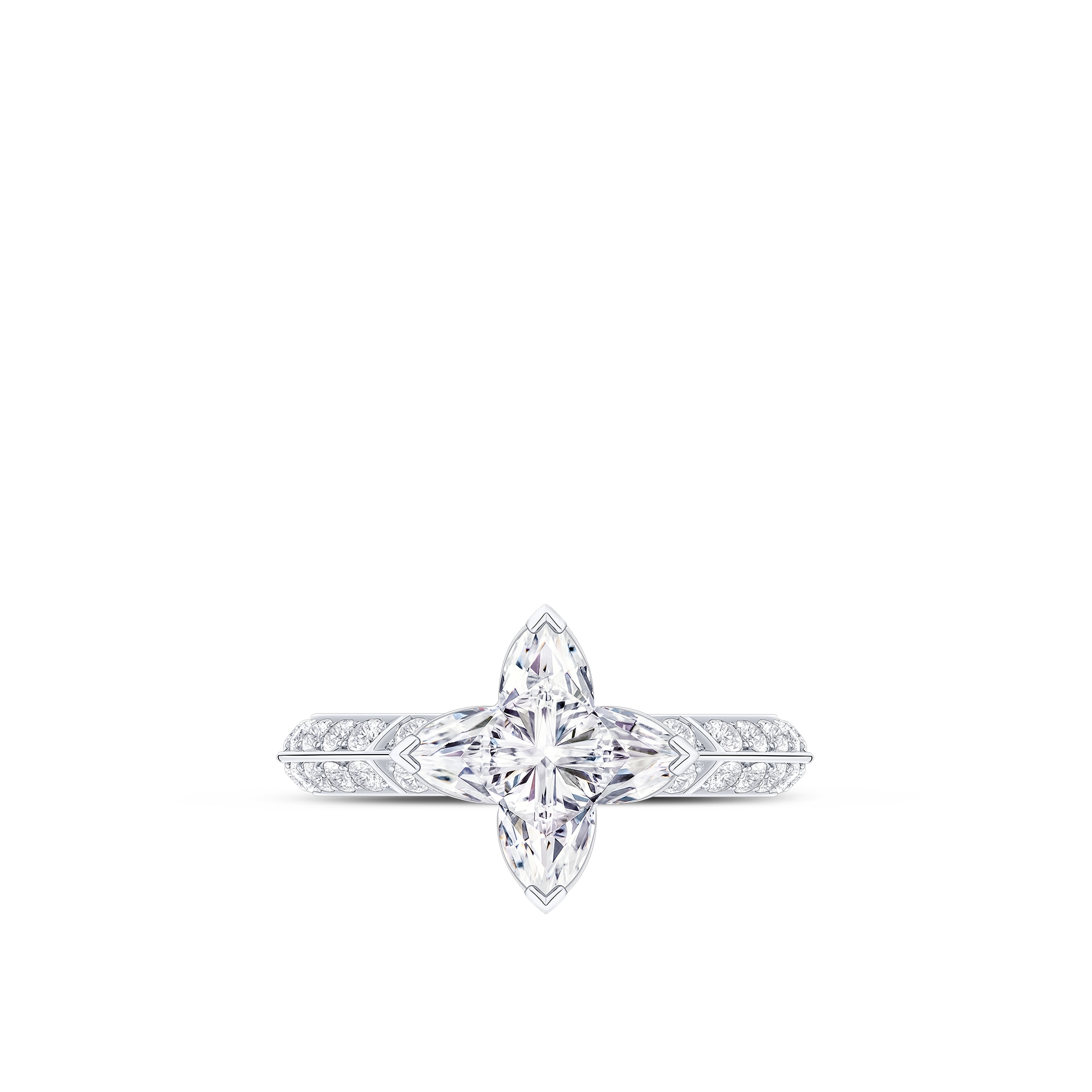 LV Diamonds Pavé Solitaire 戒指 - 配LV Monogram Star 切割鑽石  in 珠寶系列