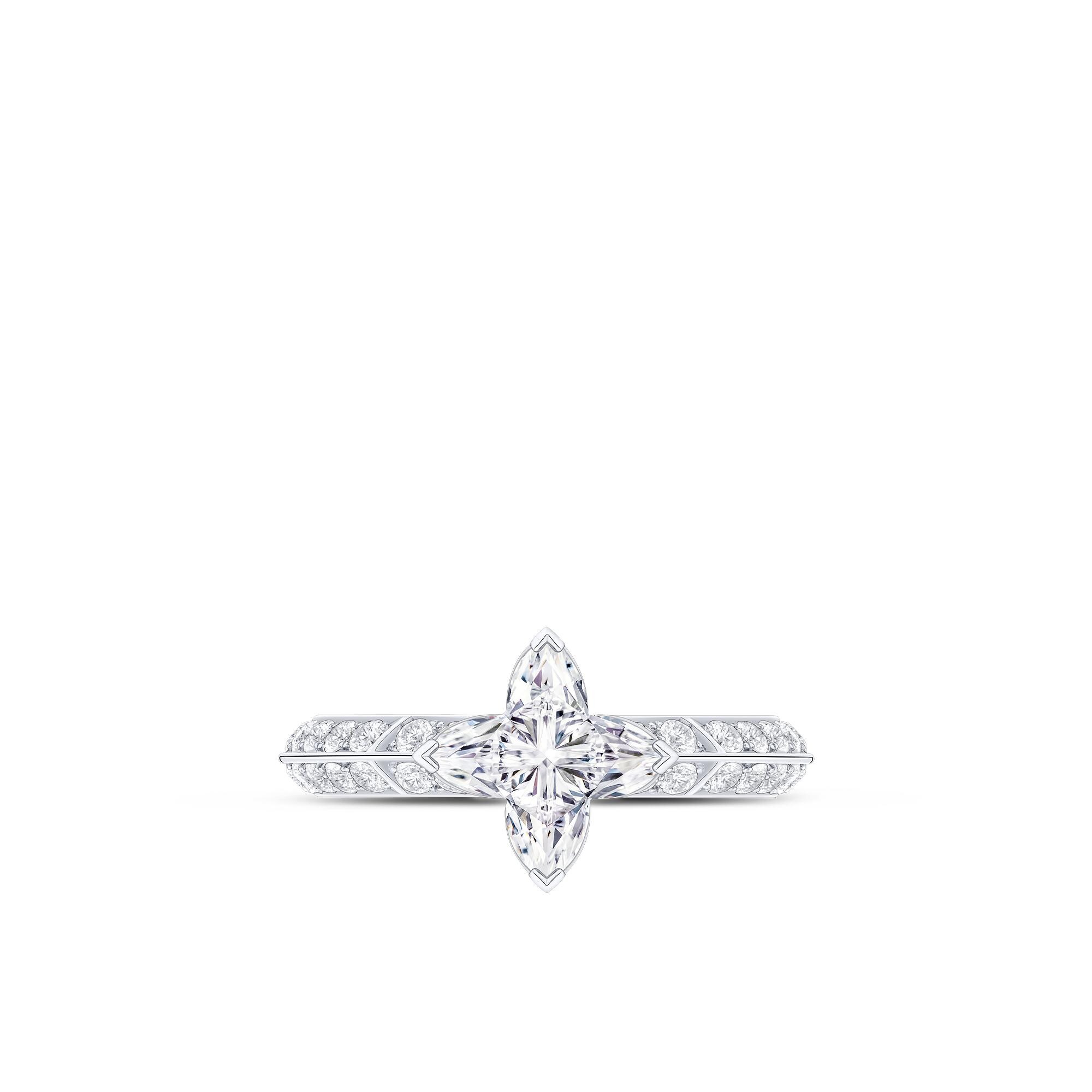 LV Diamonds Pavé Solitaire 戒指 - 配LV Monogram Star 切割鑽石  in 珠寶系列