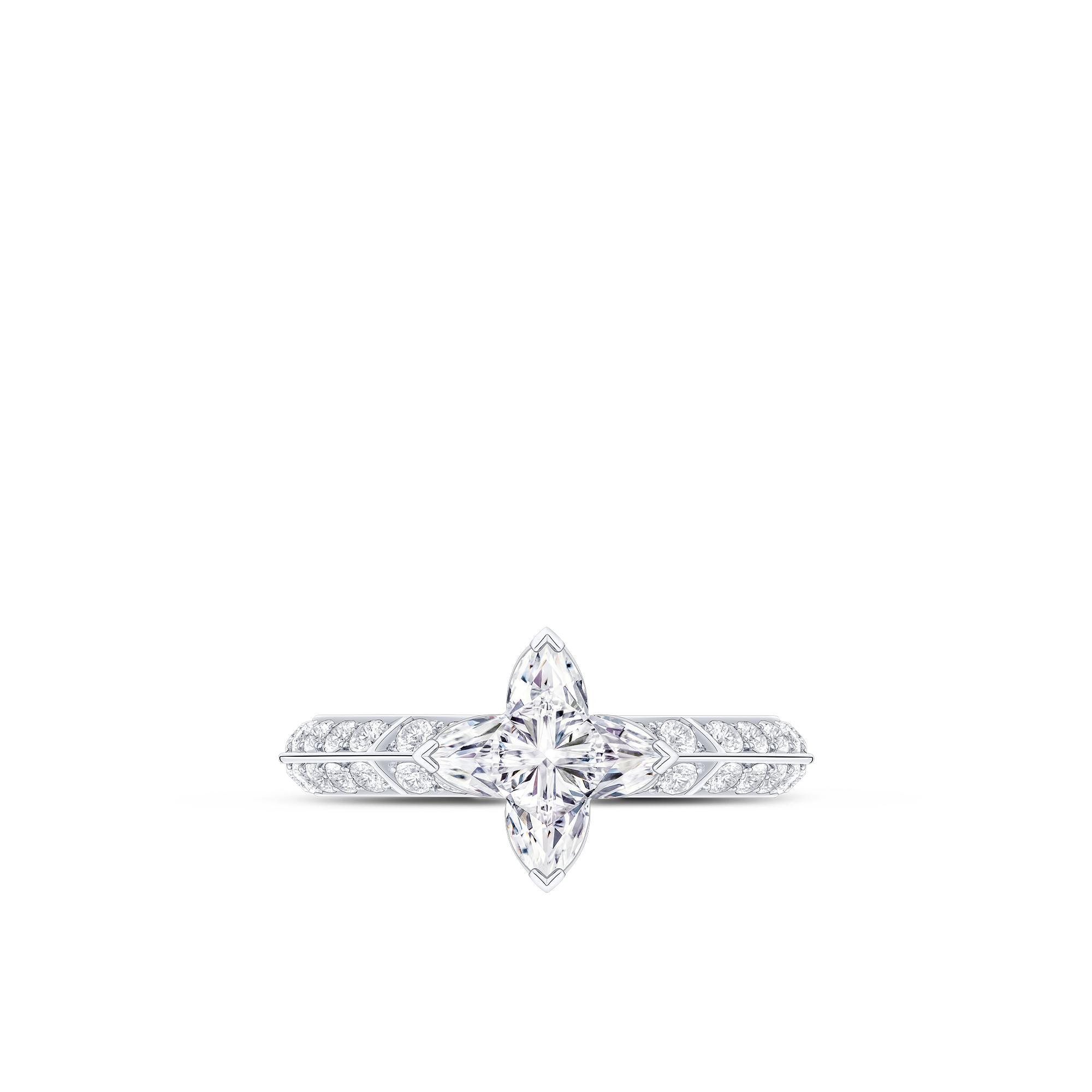 LV Diamonds Pavé Solitaire 戒指 - 配LV Monogram Star 切割鑽石  in 珠寶系列
