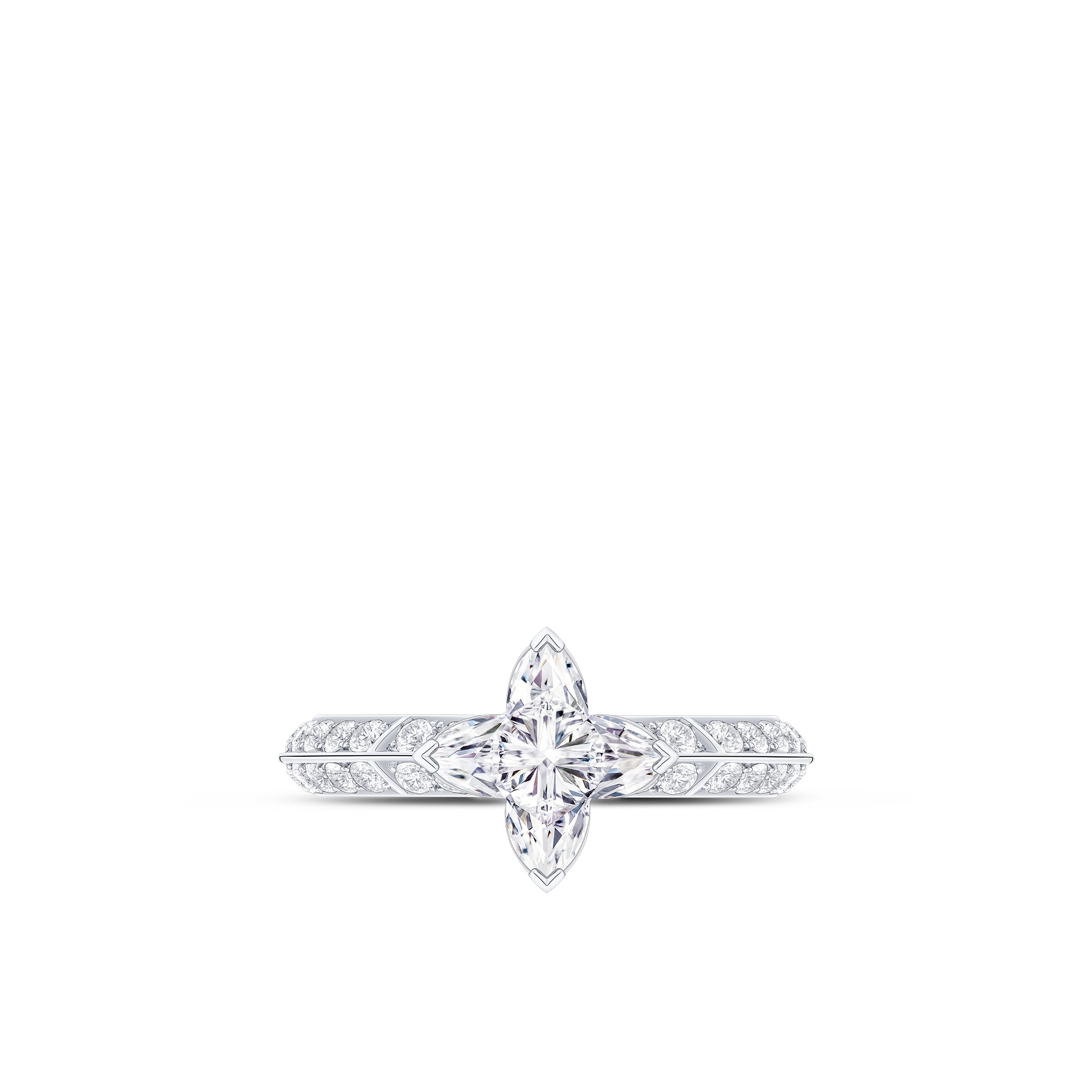 LV Diamonds Pavé Solitaire 戒指 - 配LV Monogram Star 切割鑽石  in 珠寶系列