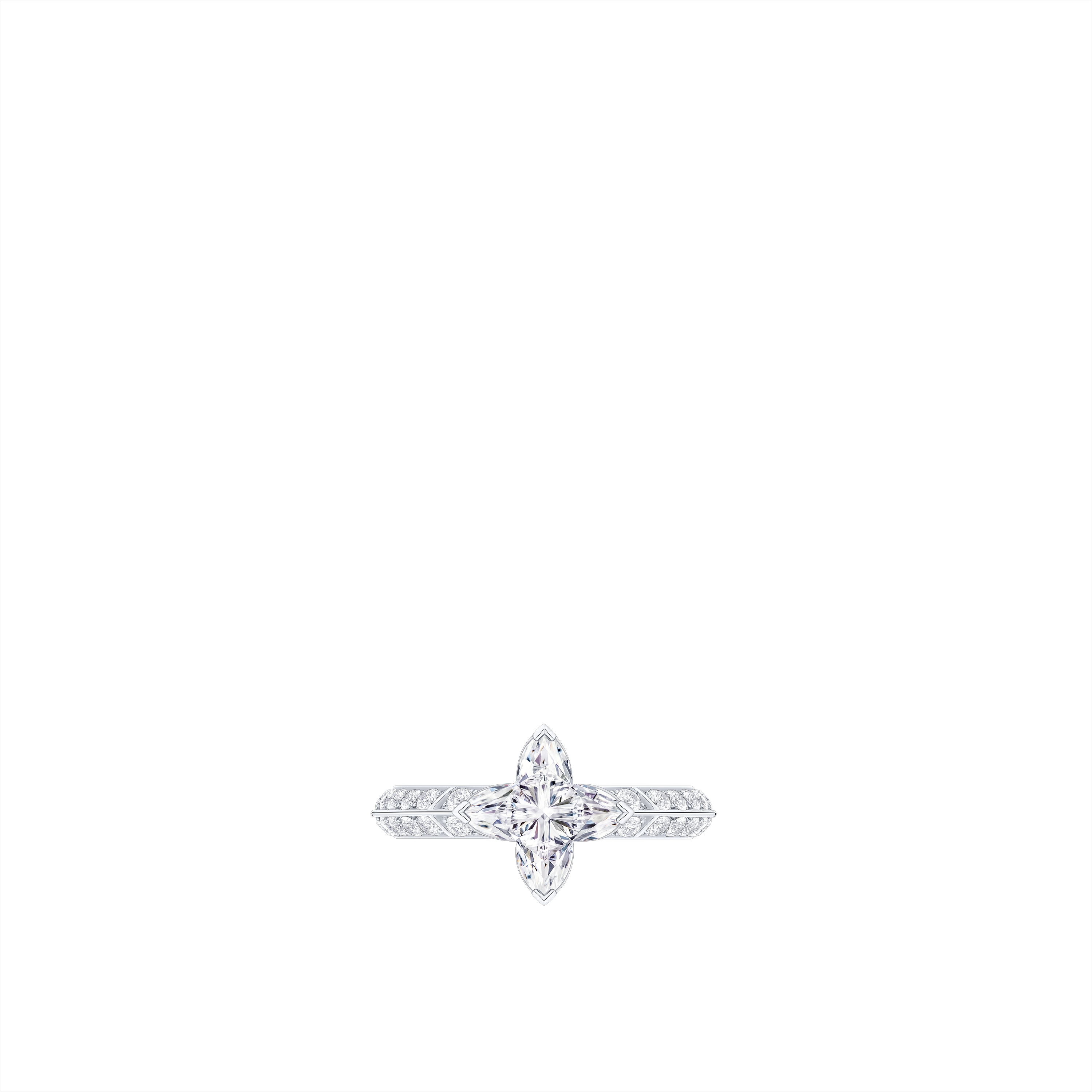 LV Diamonds Pavé Solitaire 戒指 - 配LV Monogram Star 切割鑽石  in 珠寶系列