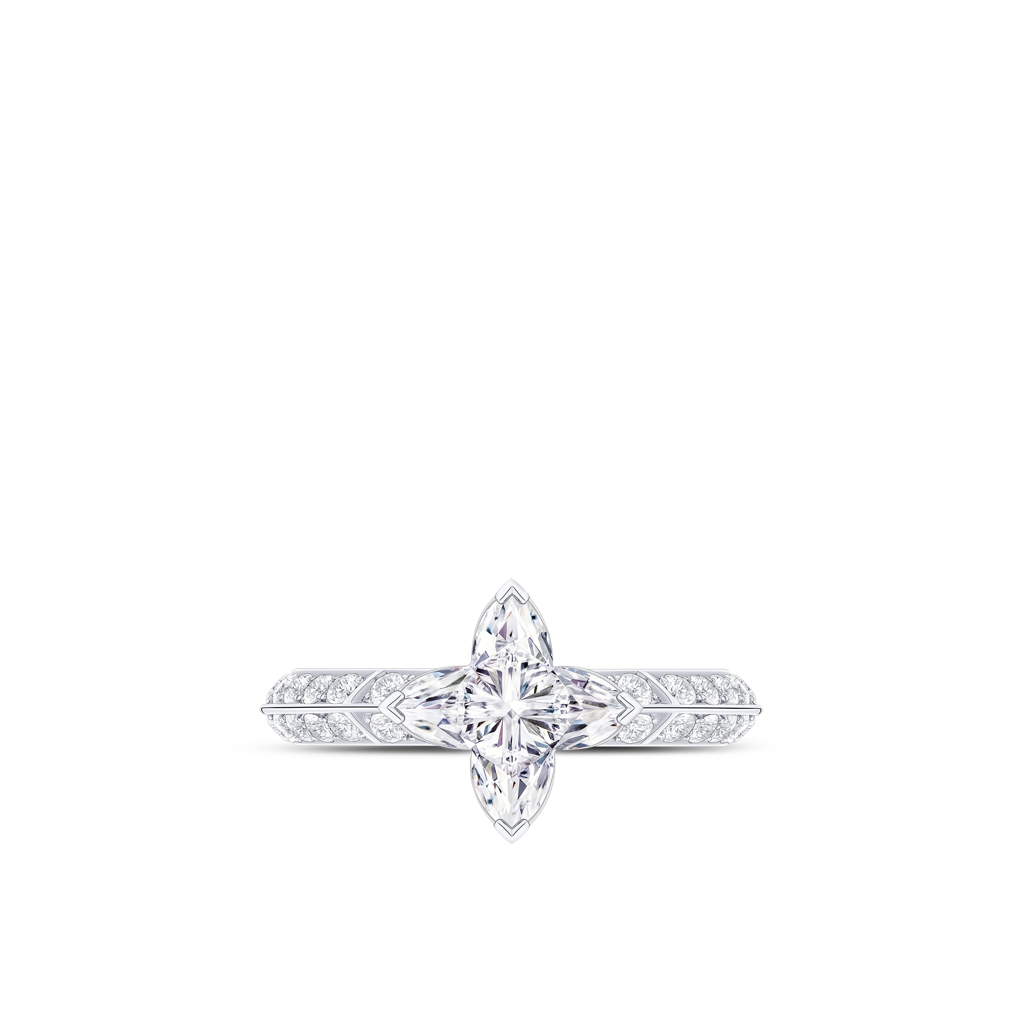 LV Diamonds Pavé Solitaire 戒指 - 配LV Monogram Star 切割鑽石  in 珠寶系列