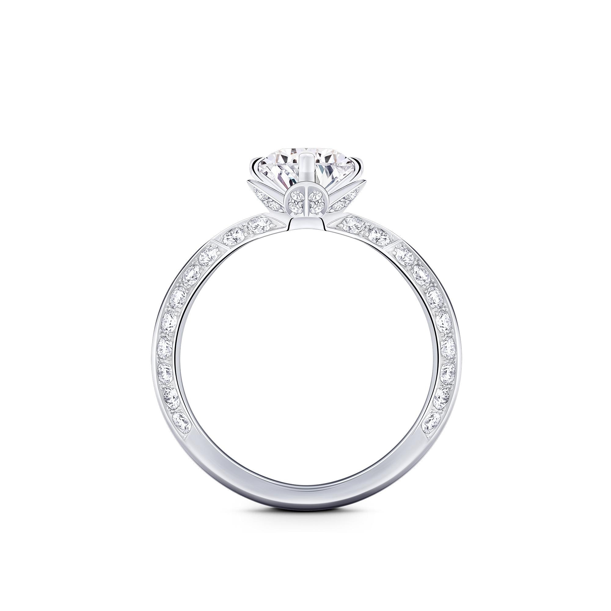 LV Diamonds Pavé 單顆寶石戒指 - 配圓形明亮式切割單枚鑽石  in 珠寶系列