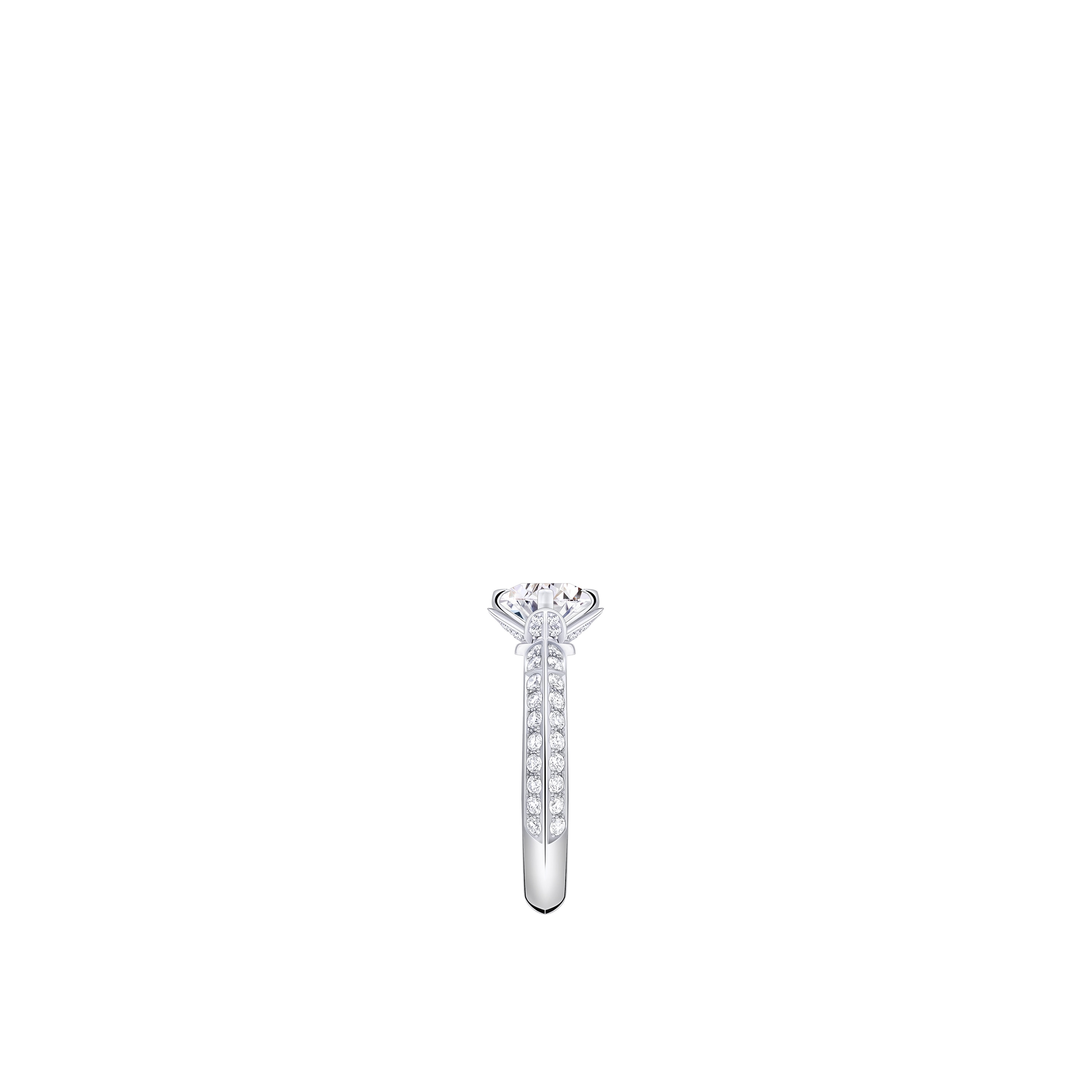 LV Diamonds Pavé 單顆寶石戒指 - 配圓形明亮式切割單枚鑽石  in 珠寶系列