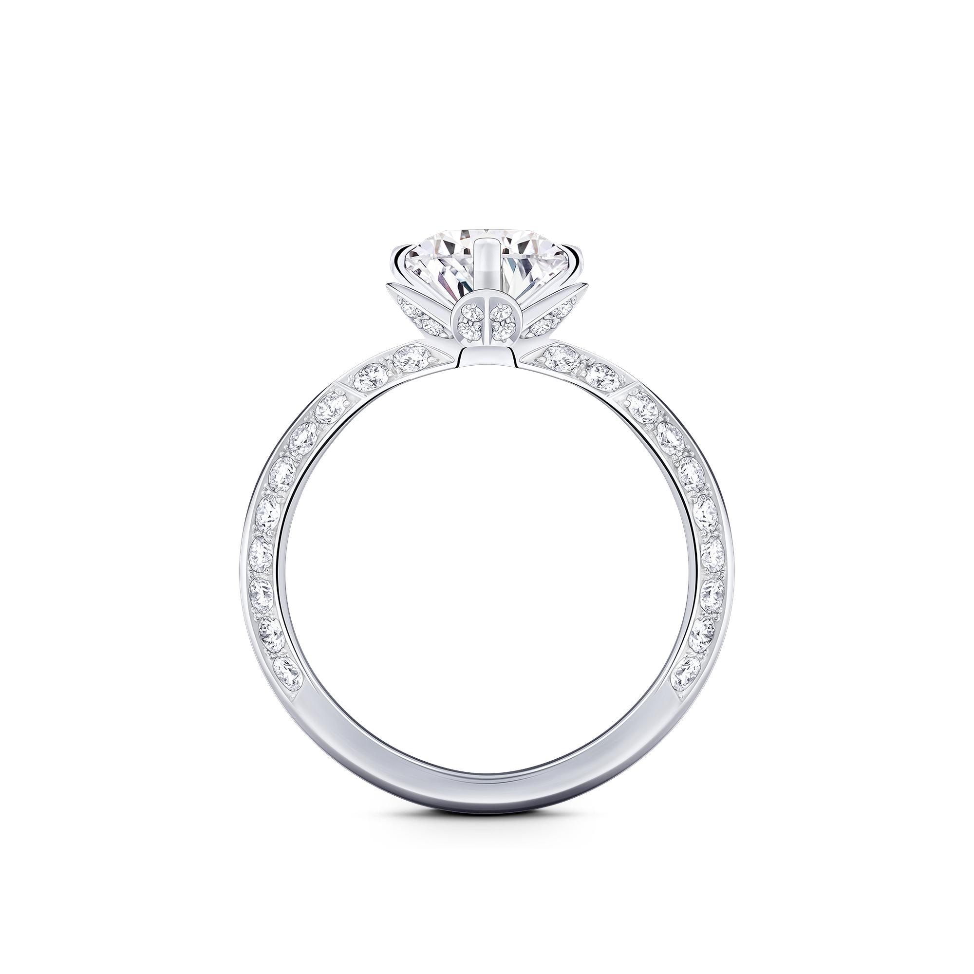 LV Diamonds Pavé 單顆寶石戒指 - 配圓形明亮式切割單枚鑽石  in 珠寶系列