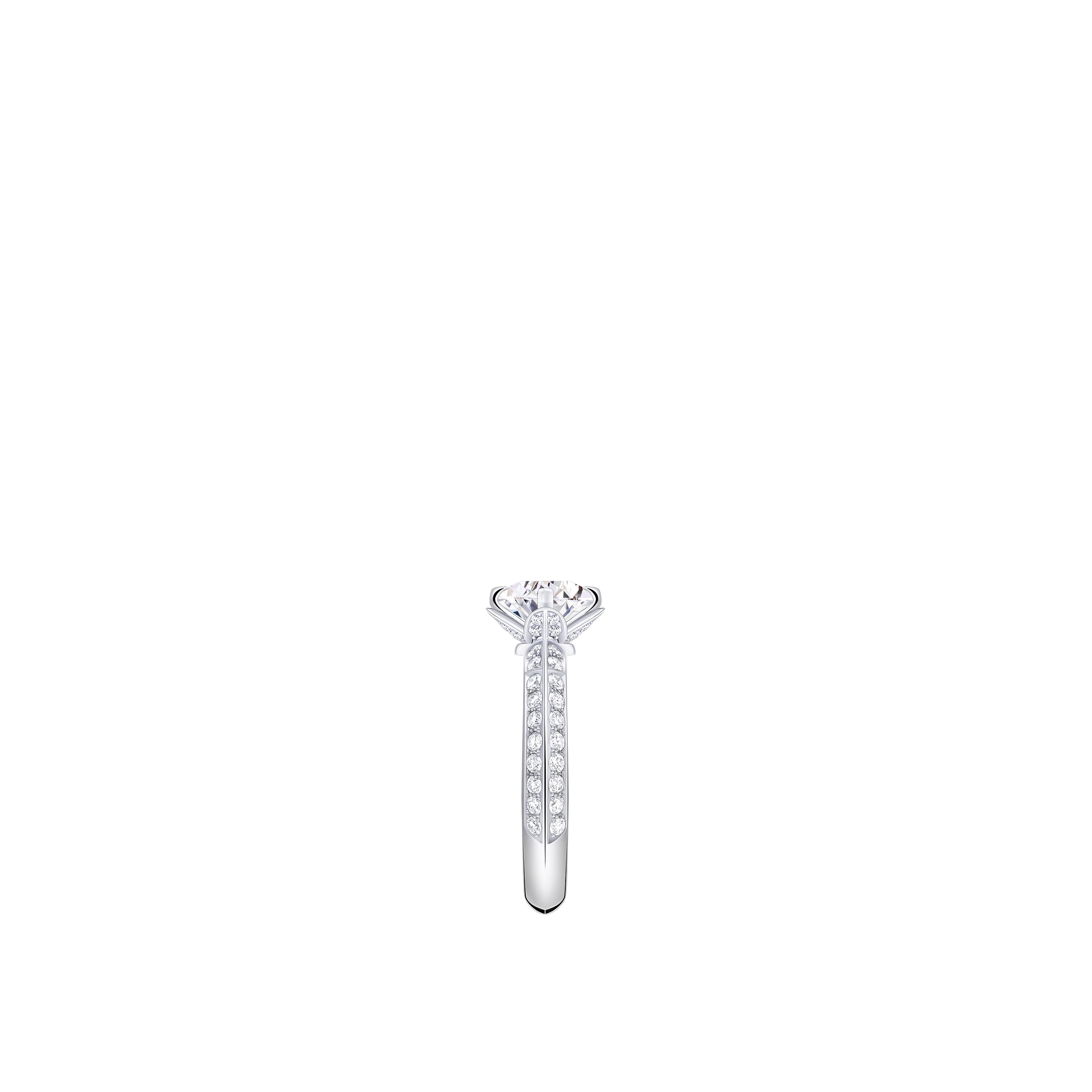LV Diamonds Pavé 單顆寶石戒指 - 配圓形明亮式切割單枚鑽石  in 珠寶系列