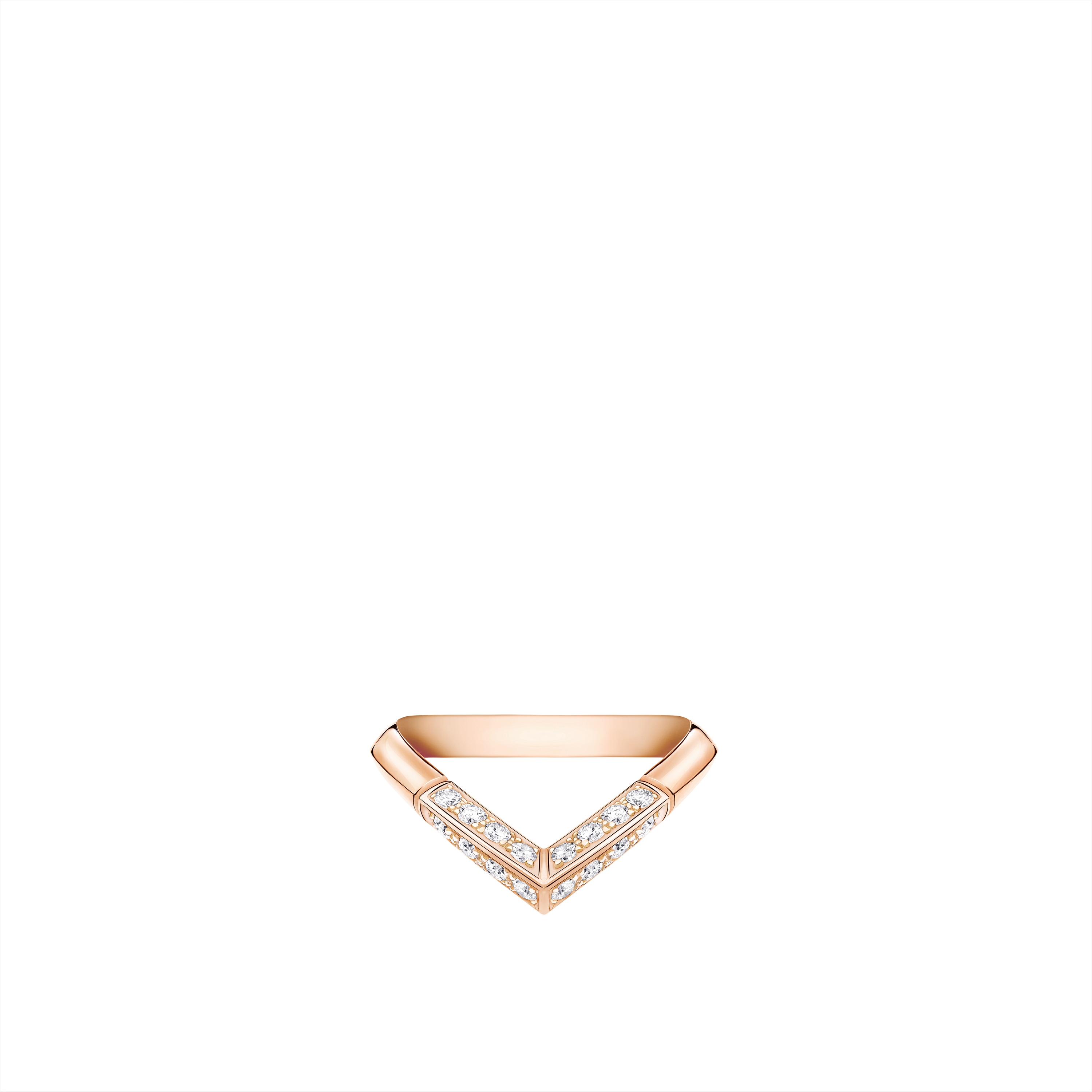 LV Diamonds Pavé V 戒指 - 配玫瑰K金  in 珠寶系列