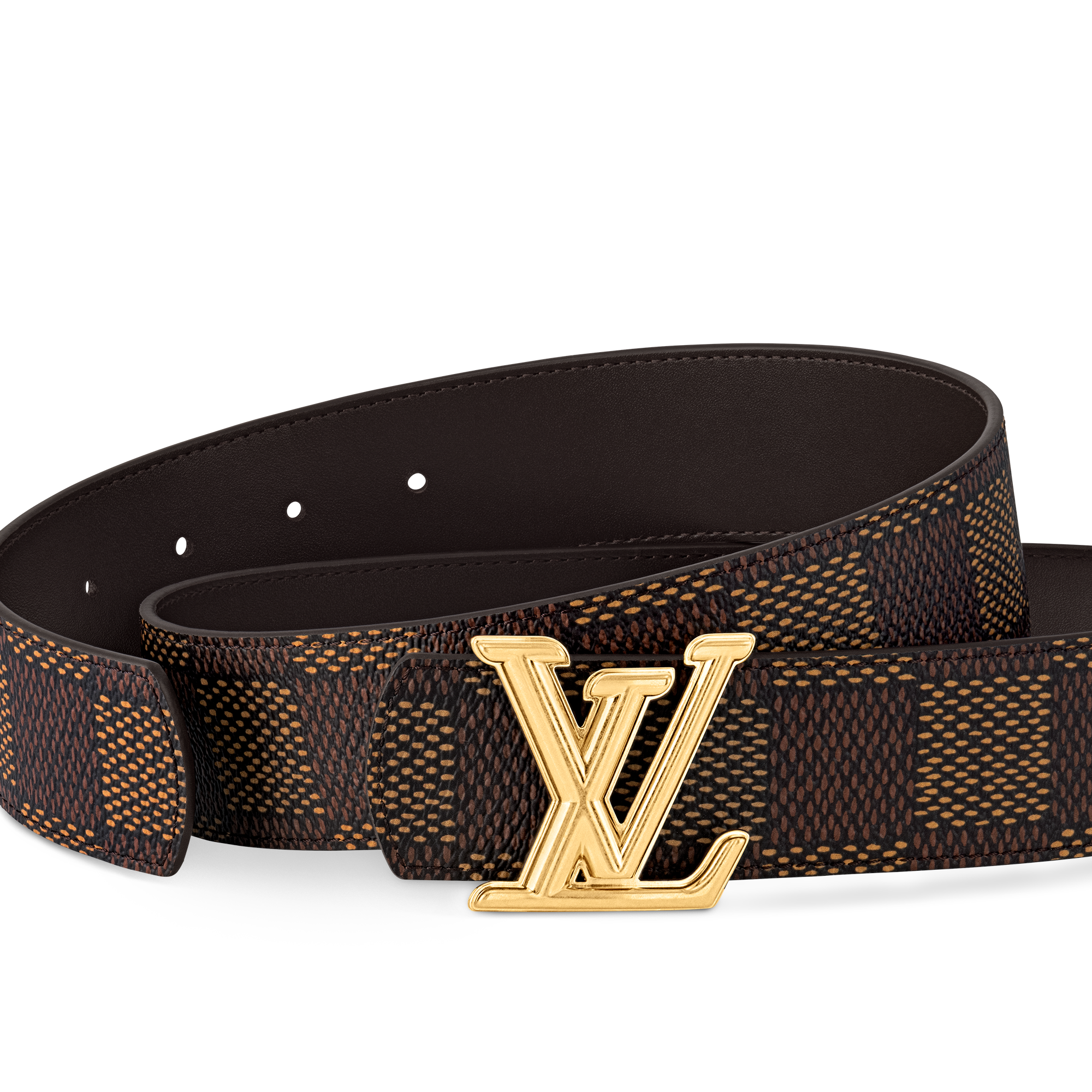 LV Dimension 40 毫米雙面皮帶 Damier Graphite 帆布 in 男士
