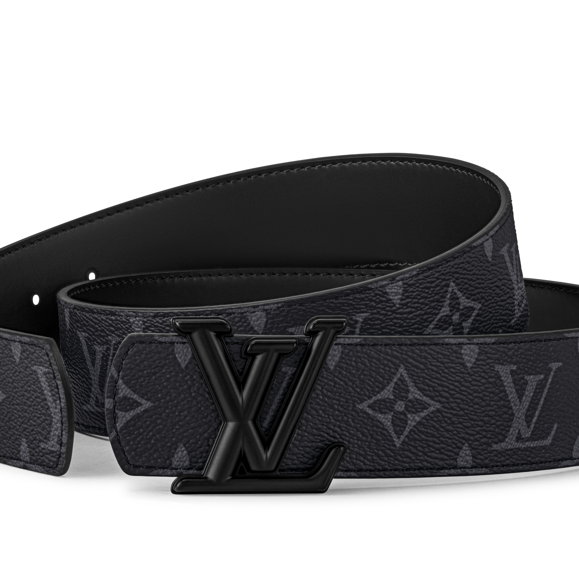 LV Dimension 40毫米雙面皮帶 Monogram Eclipse 帆布 in 男士
